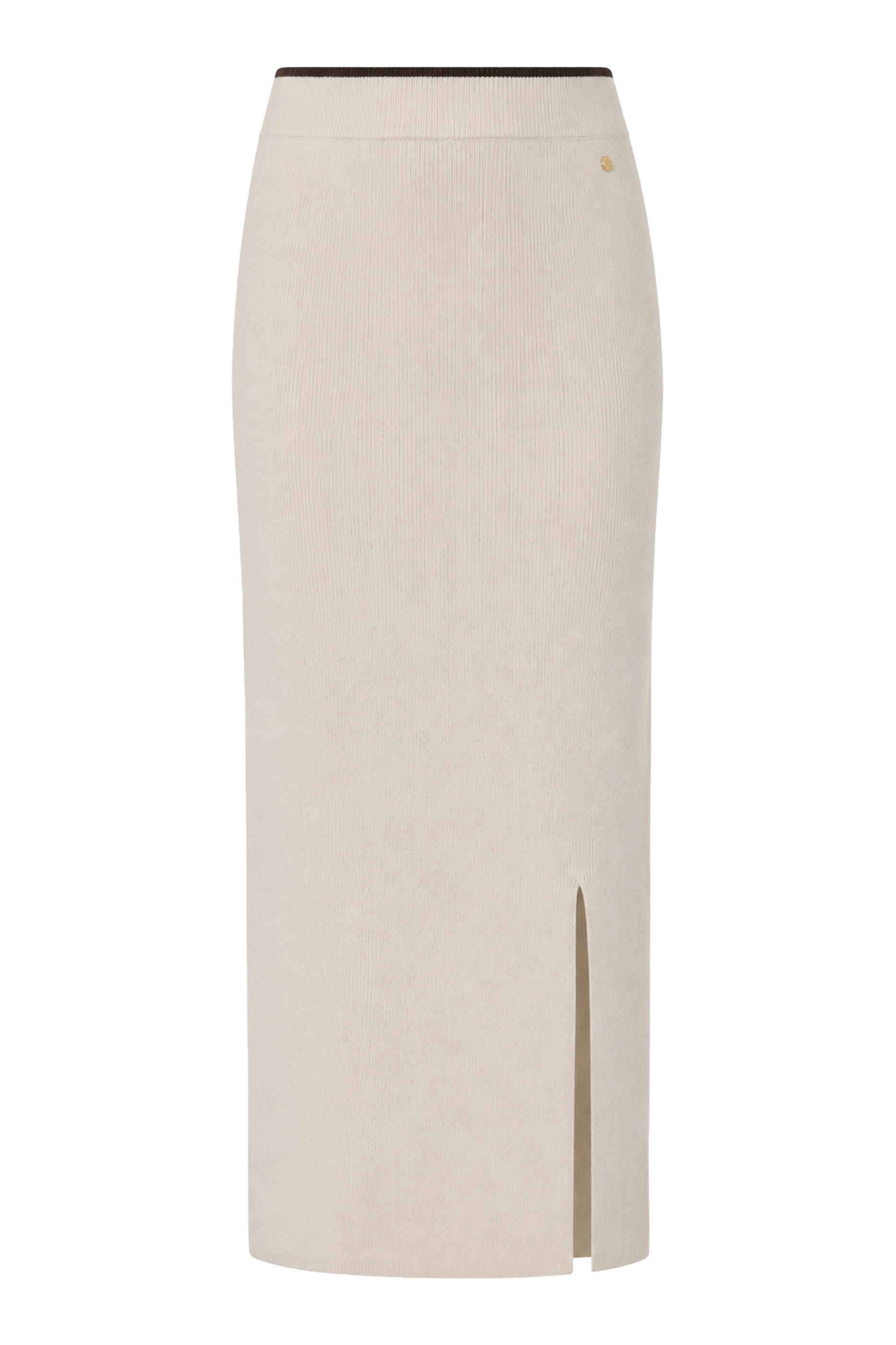 Back-Slit Knitted Midi Skirt