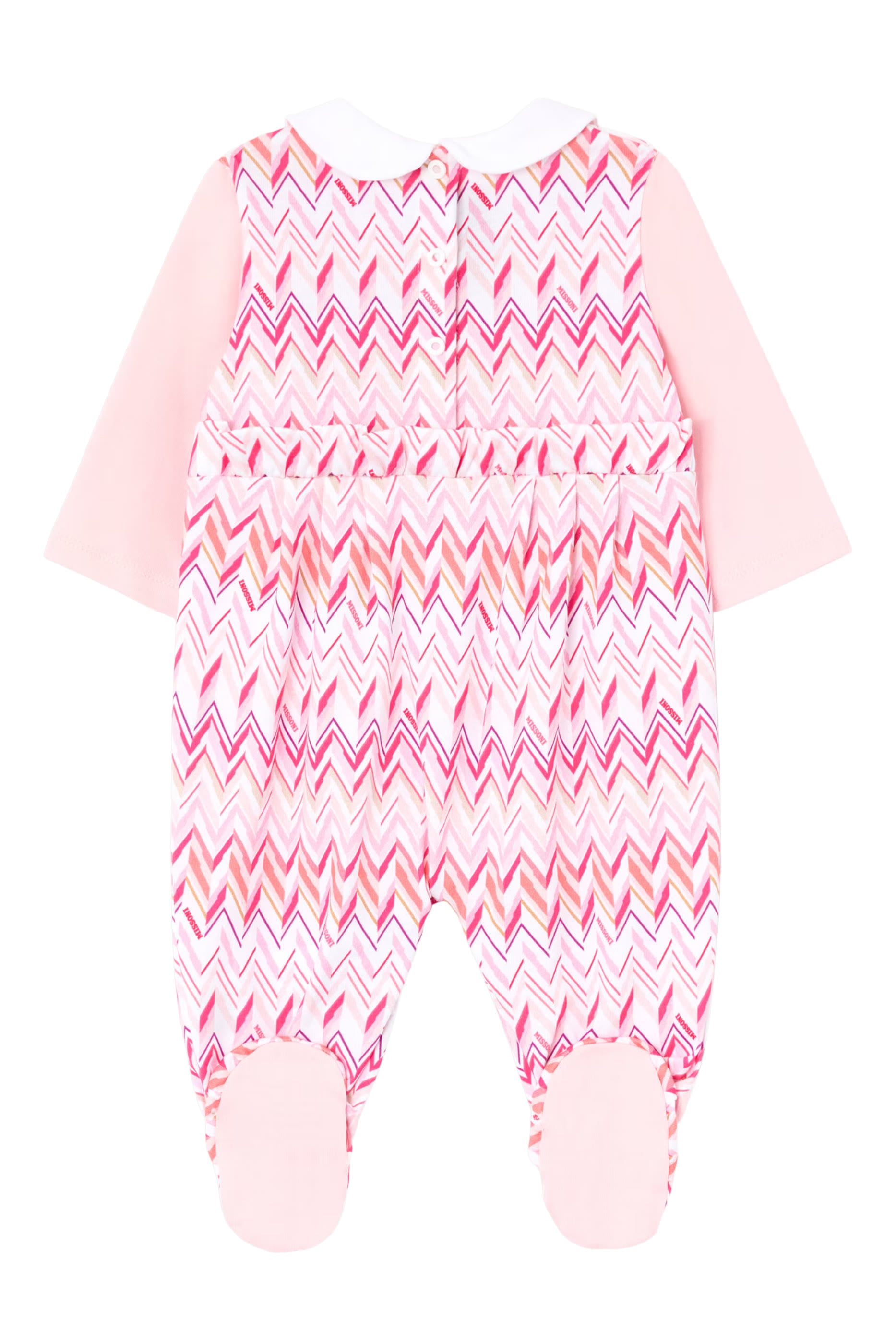 Kids Chevron Jersey Peter Pan Collar Babygrow & Hat Set