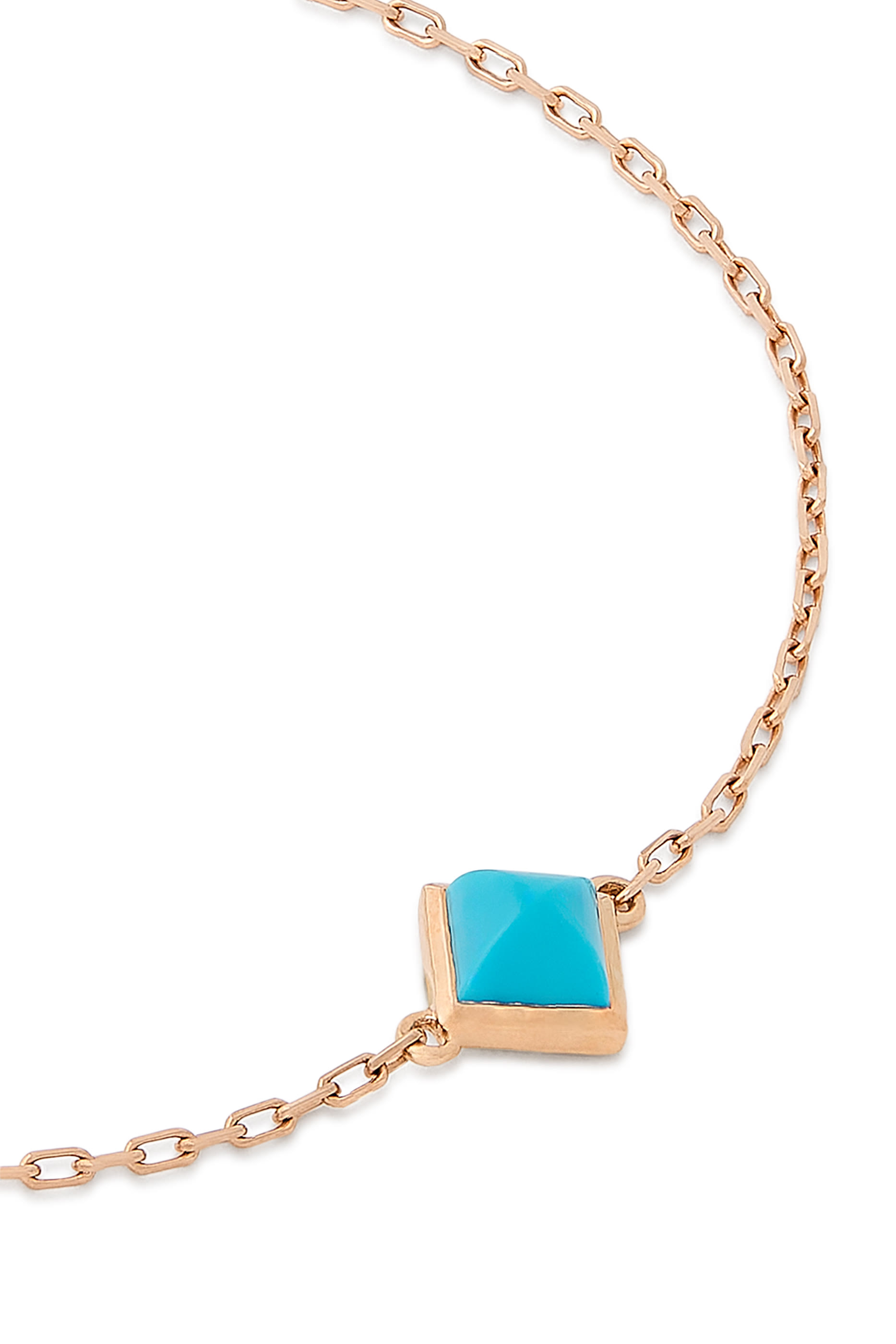 Cleo Pyramid Bracelet, 18k Gold with Turquoise Stone
