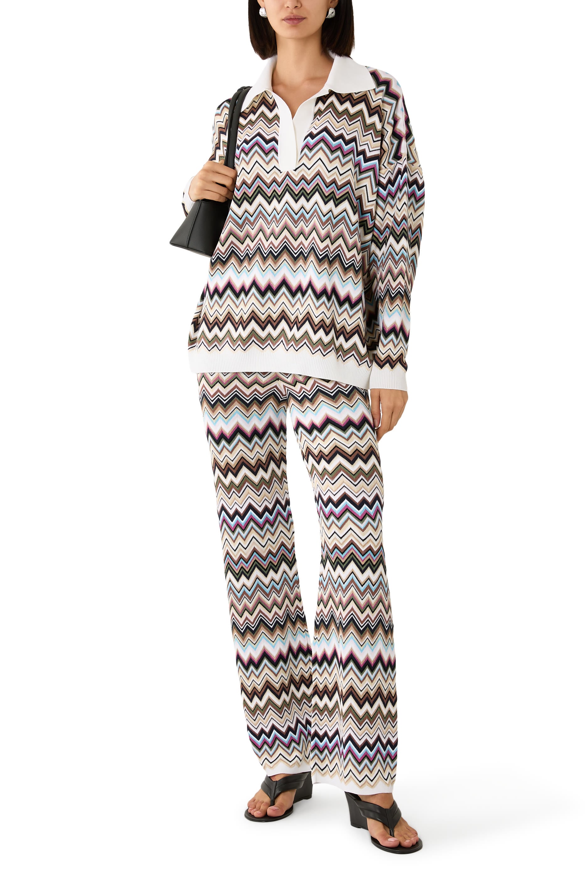 Chevron Flared Pants