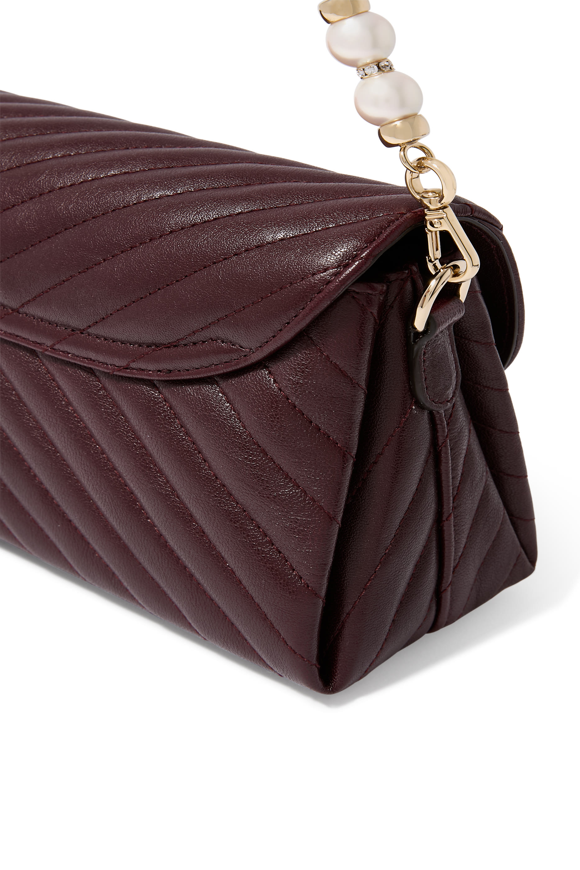 Curve Quilted Biker Leather Top Handle Bag