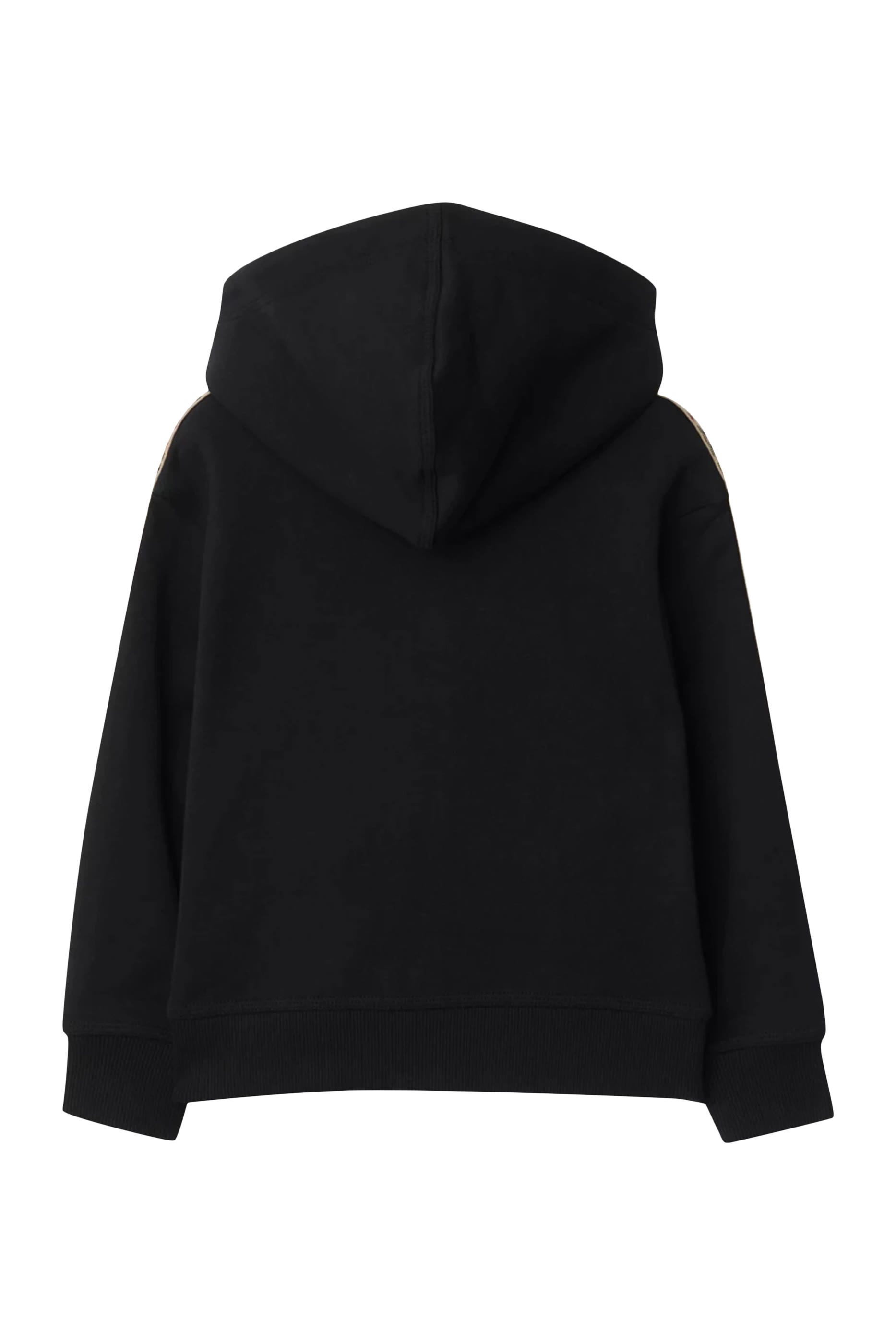 Kids Check Trim Cotton Zip Hoodie 