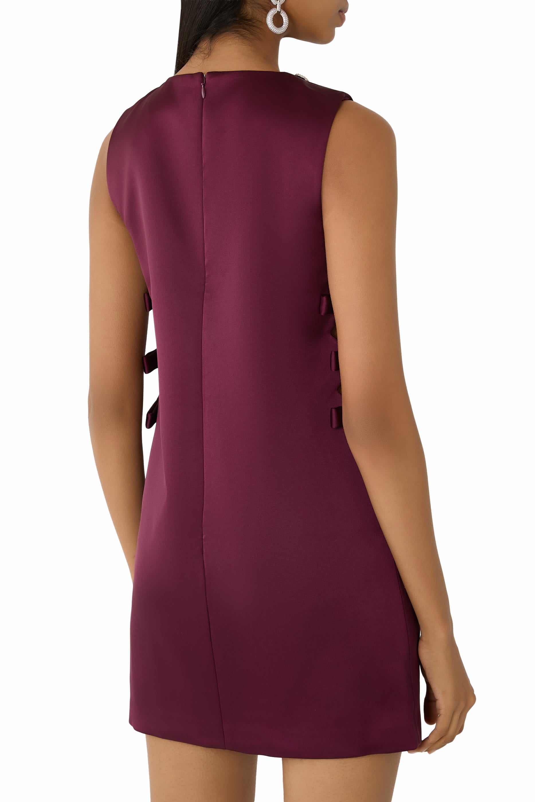 Satin Cut-Out Mini Dress