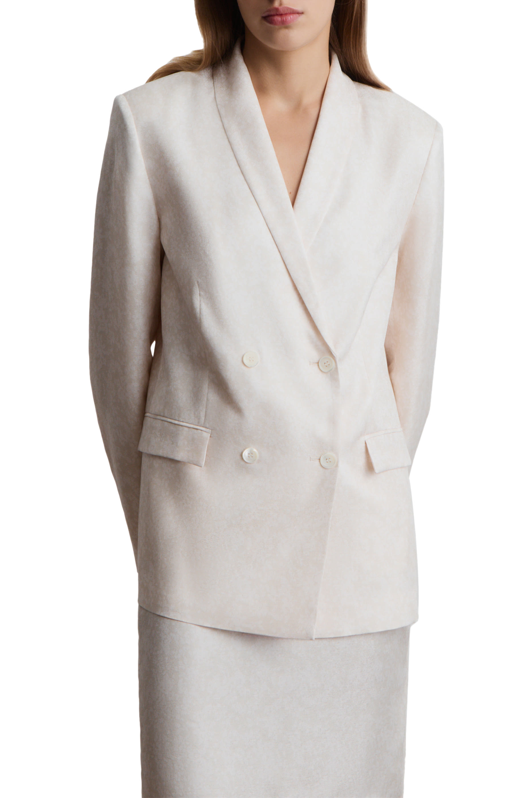 Double-Breasted Linen Blazer