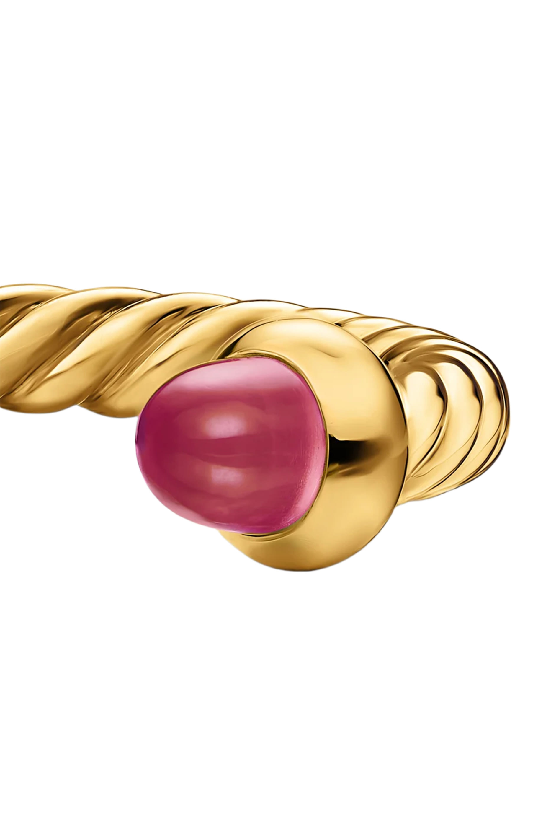 Micro Cablespira® Flex Open Ring, 18k Yellow Gold with Rubies