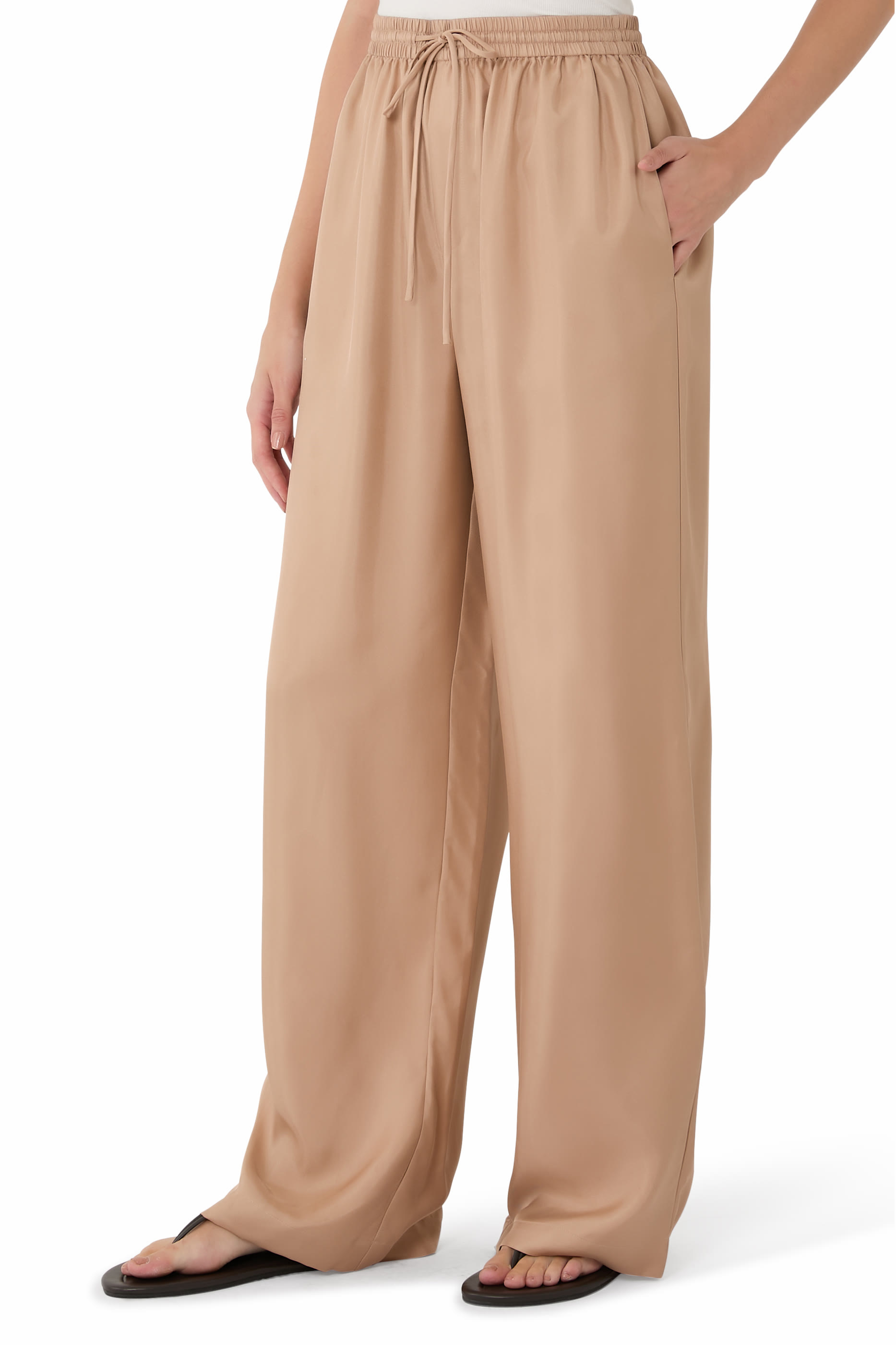 Silk Wide-Leg Trousers