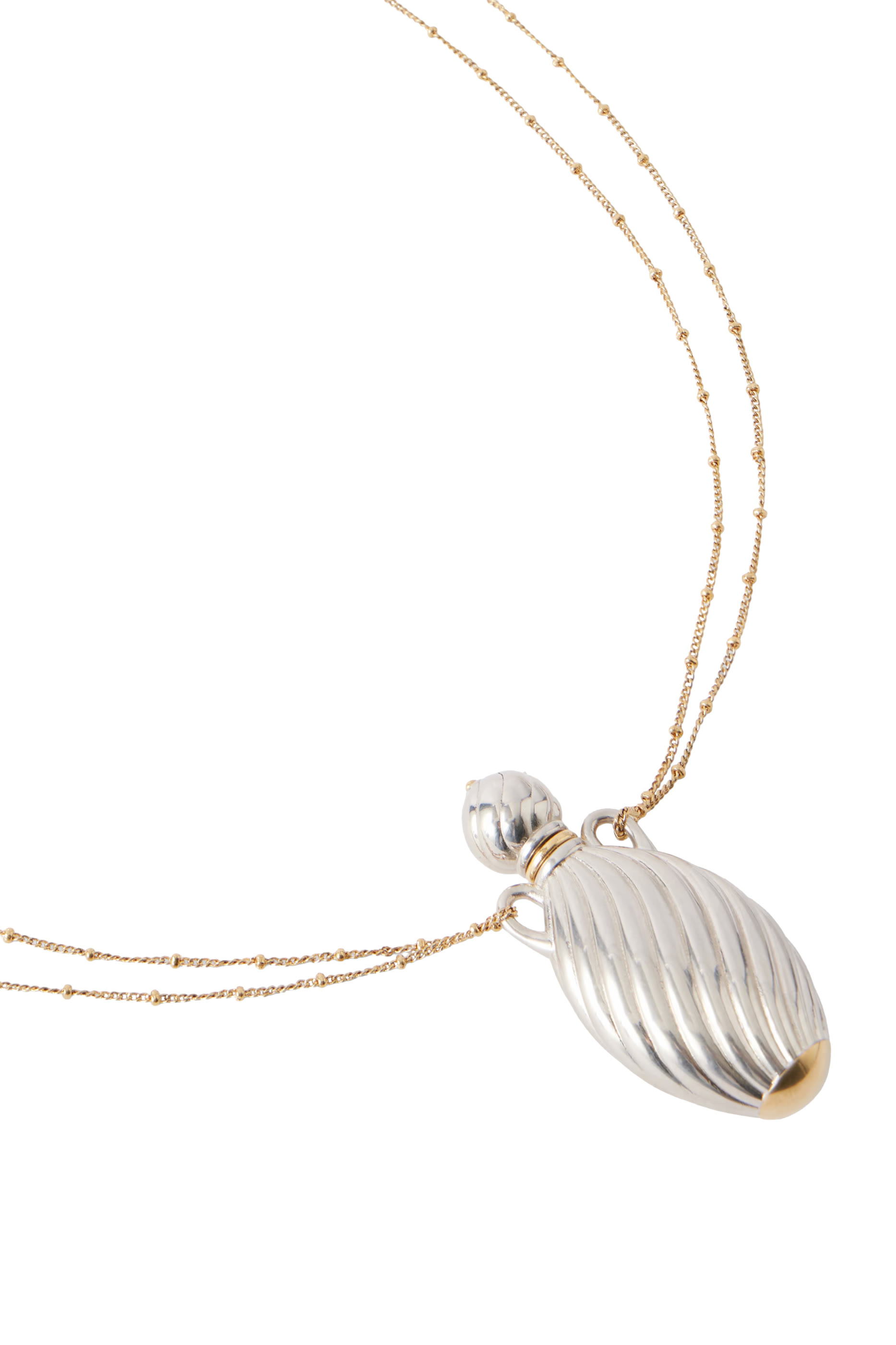 Mirror Pendant Necklace, Brass