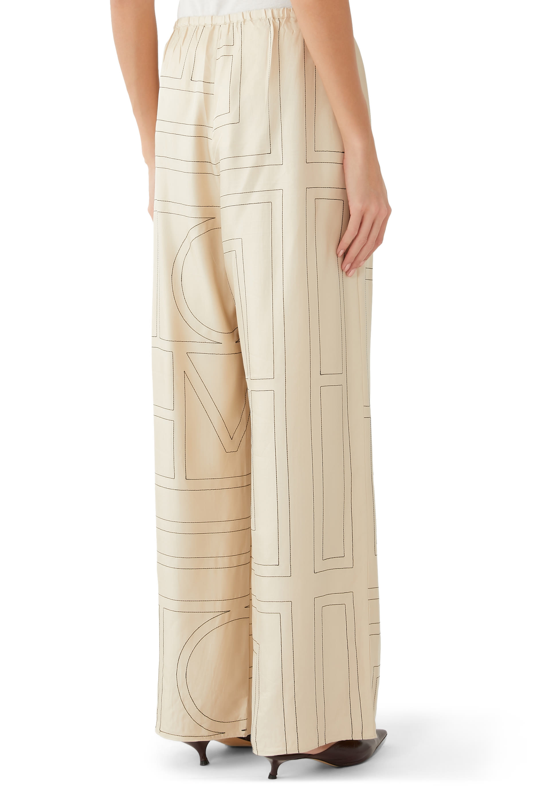 Monogram Silk Pants