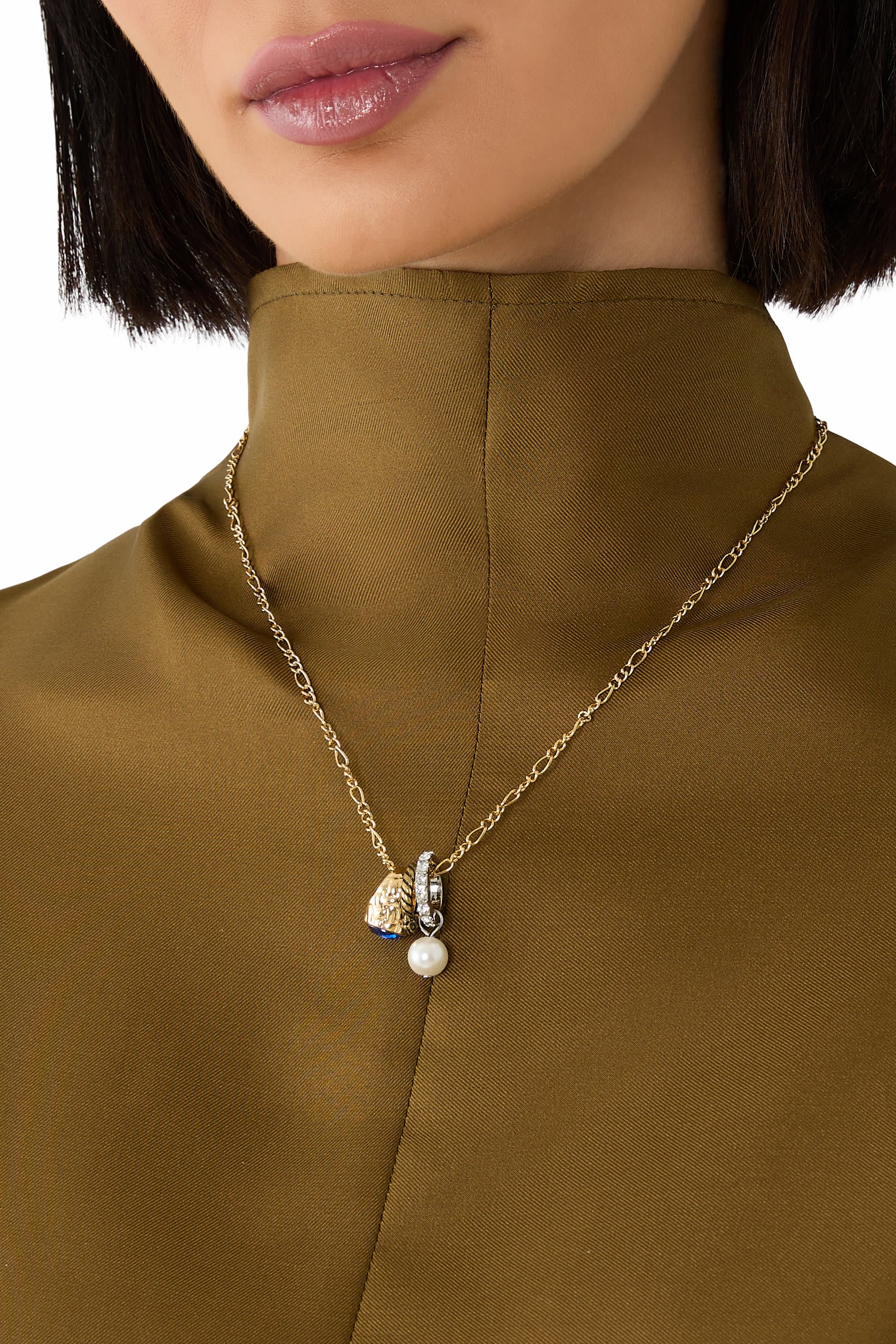 Vintage Charm Necklace, Brass & Charms