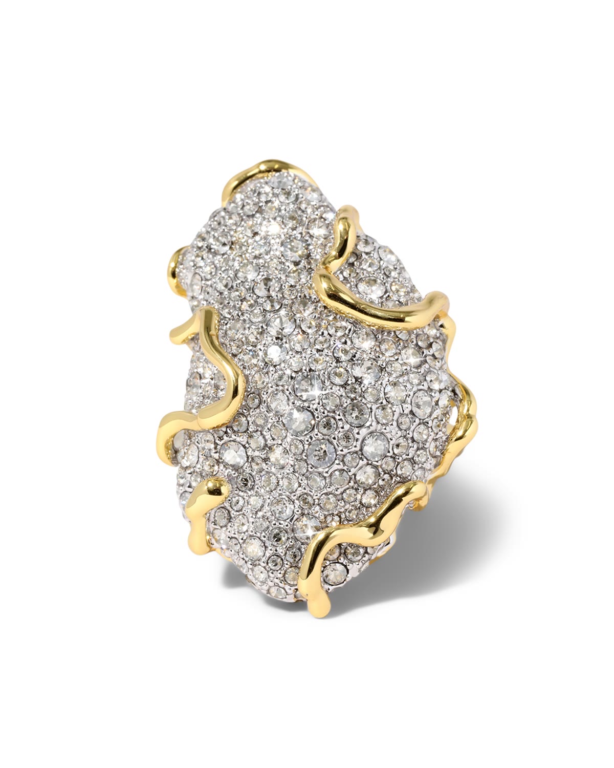 Solanales Large Crystal Pavé Geode Ring