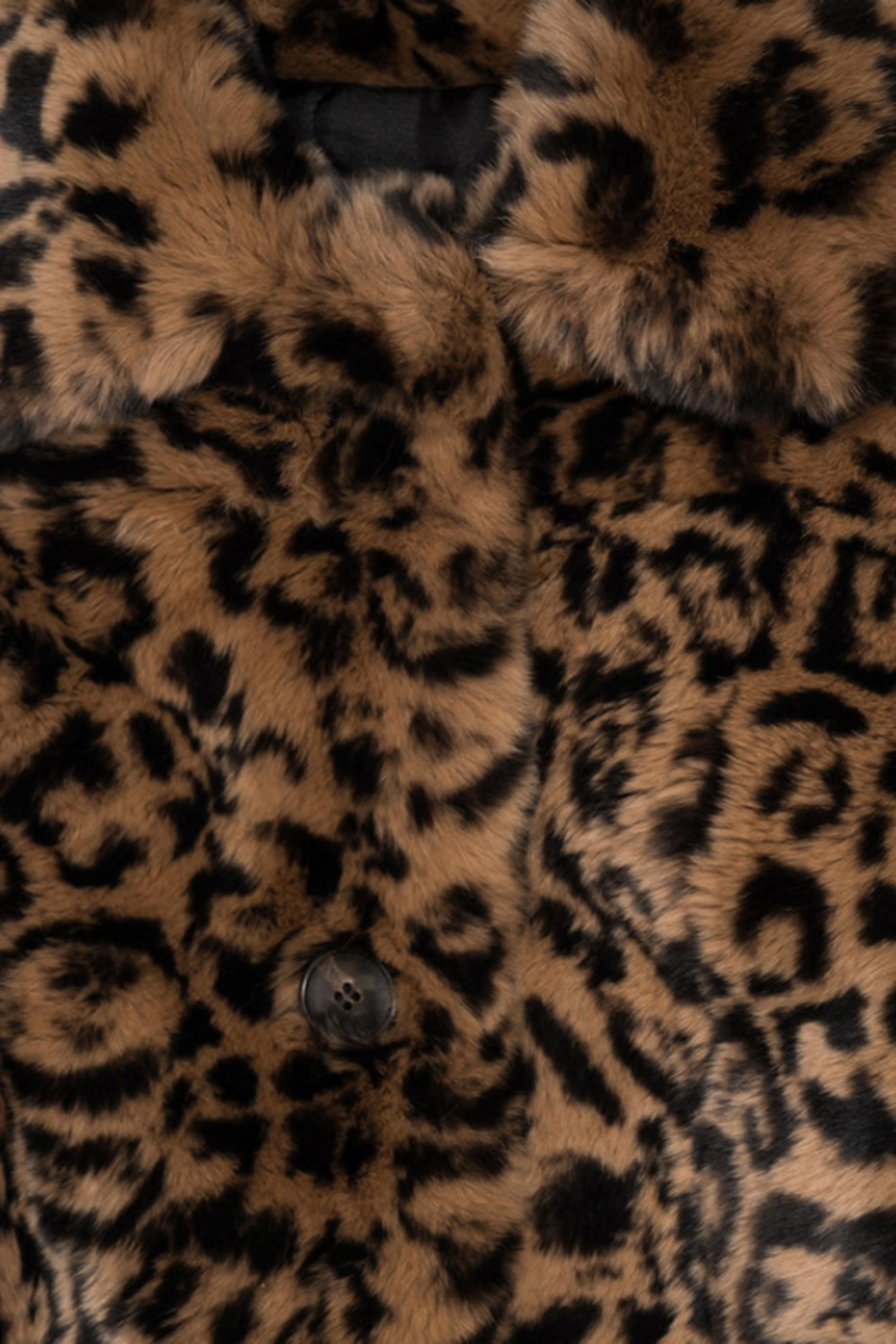 Kids Leopard Print Fur Coat 