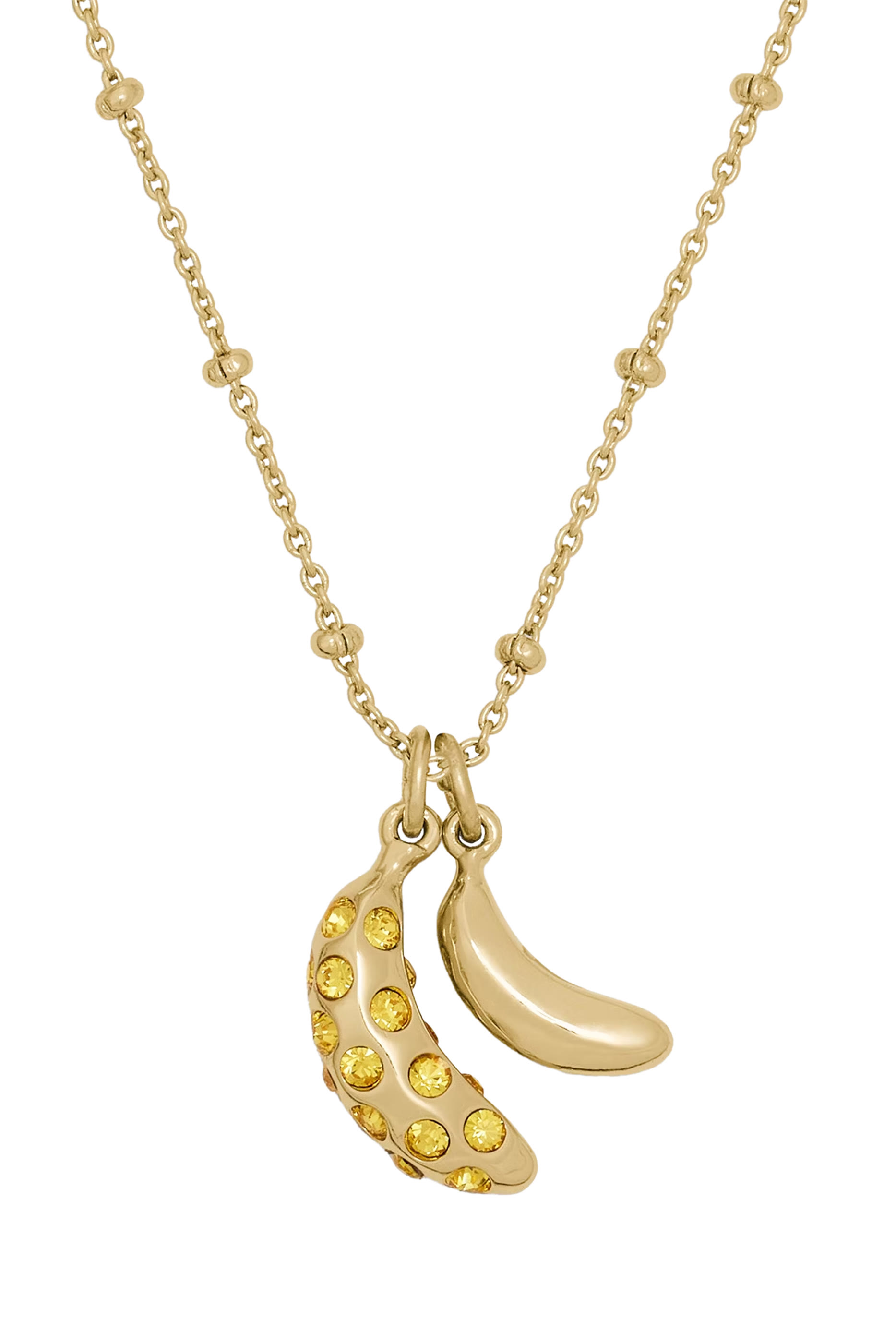Summer Daze Banana Pendant Necklace, Glass