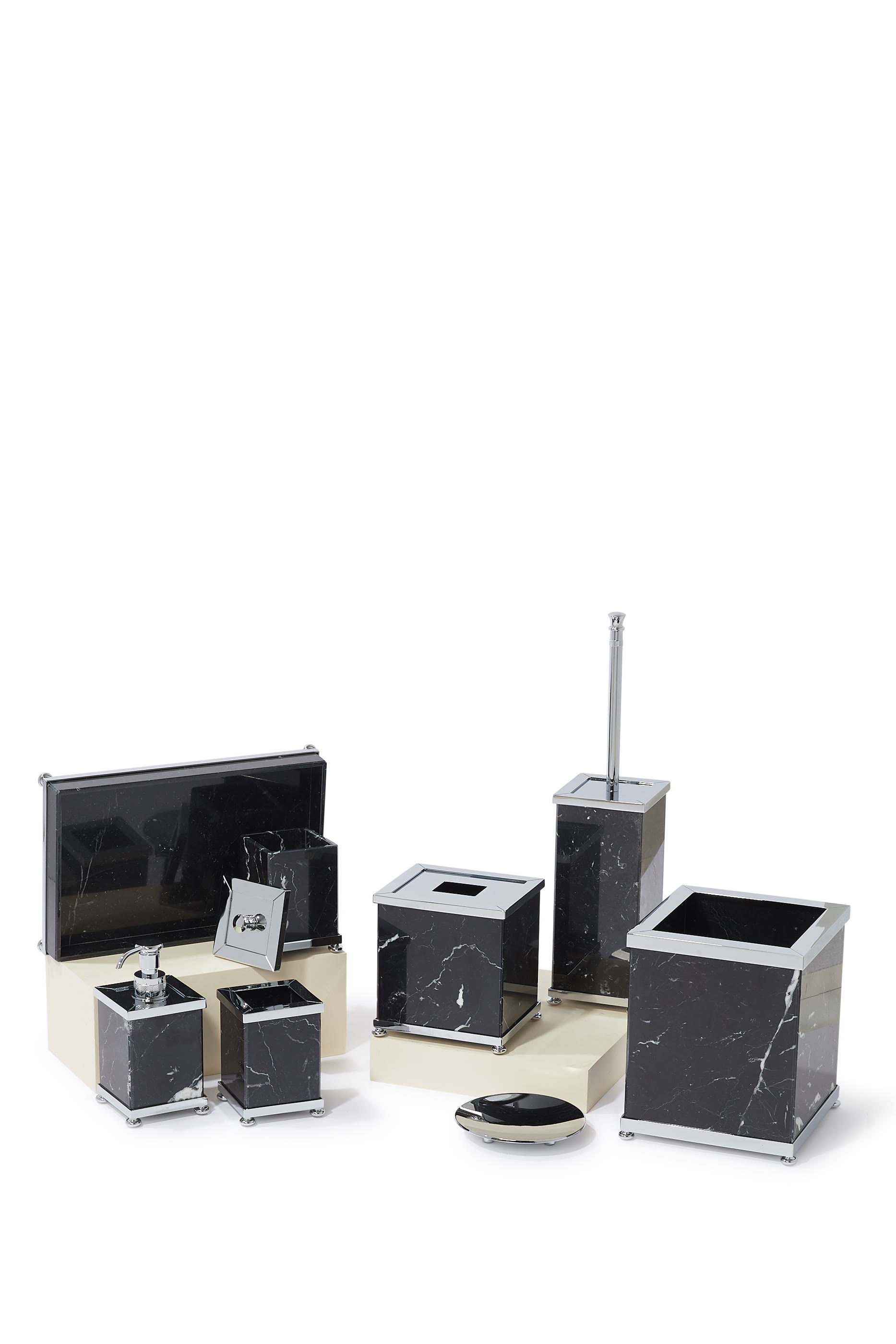 Marble Black Chrome Soap Dispenser