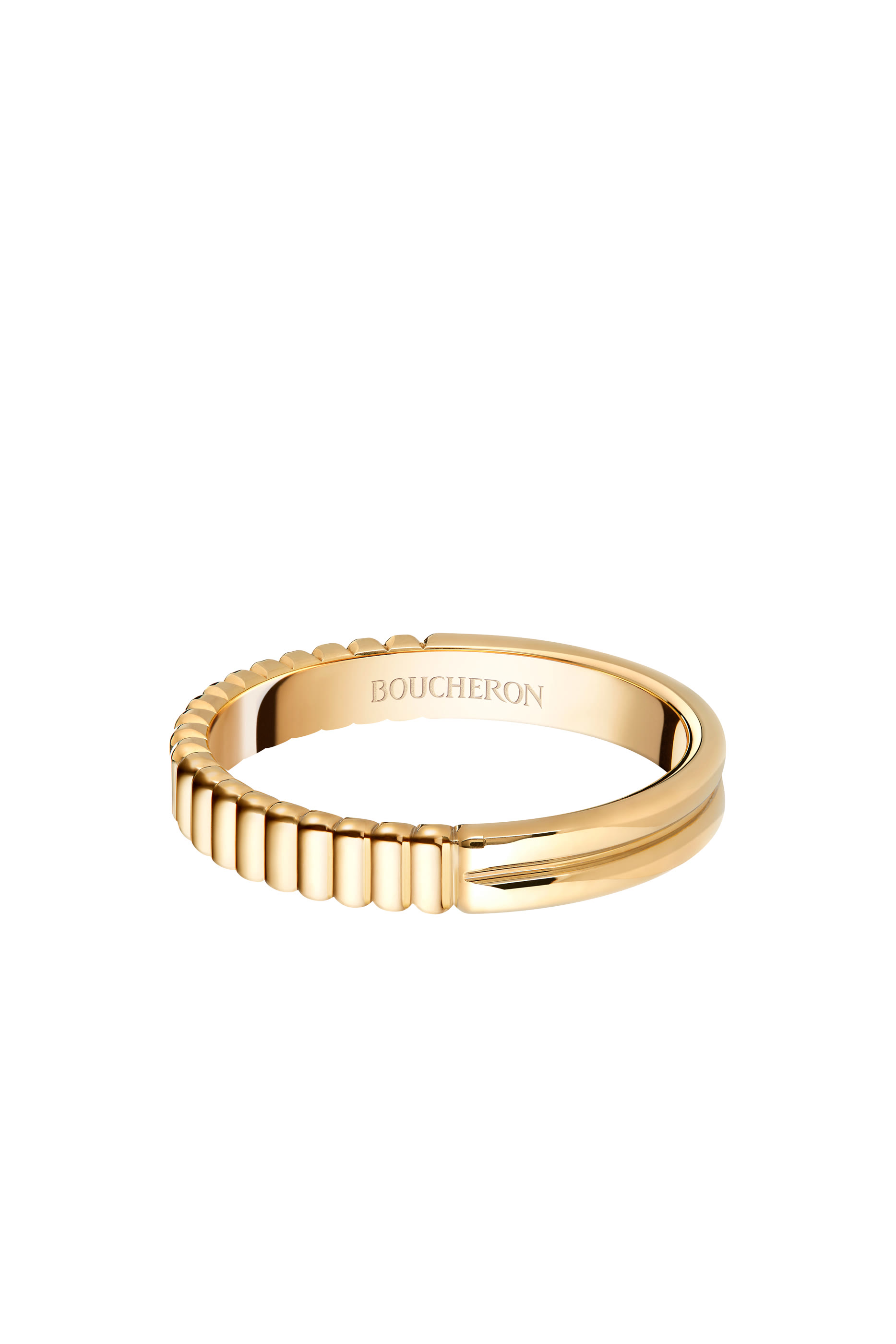 Quatre Radiant Wedding Band, 18k Yellow Gold