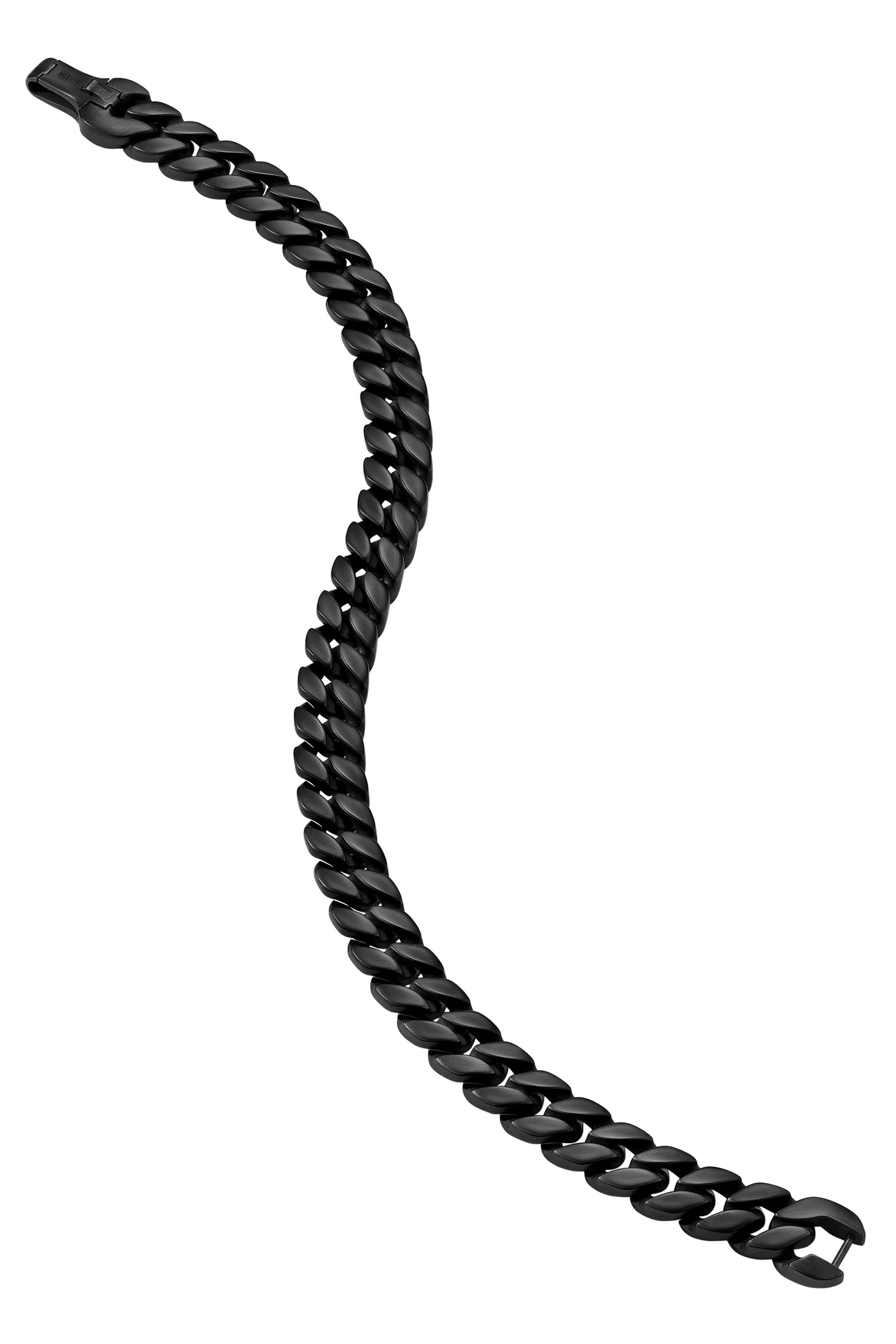 Curb Chain Bracelet, Black Titanium & Diamonds