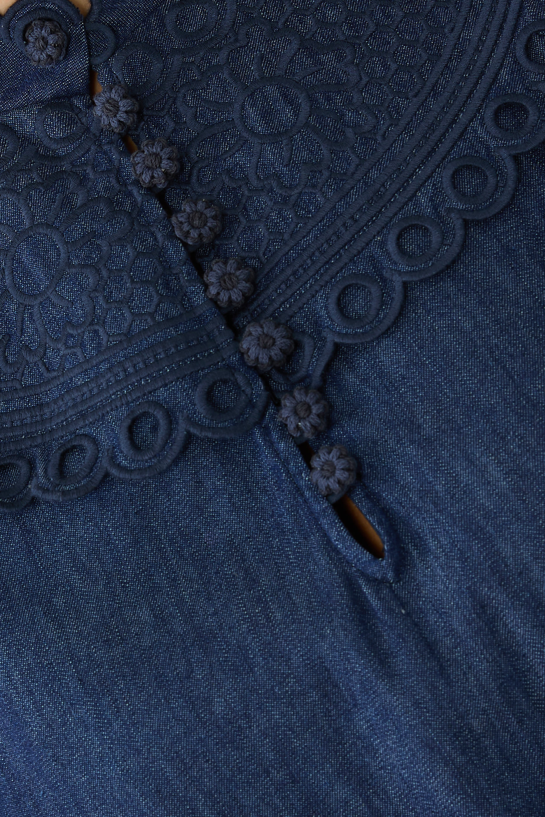  Mahon Broderie Denim Mini Dress