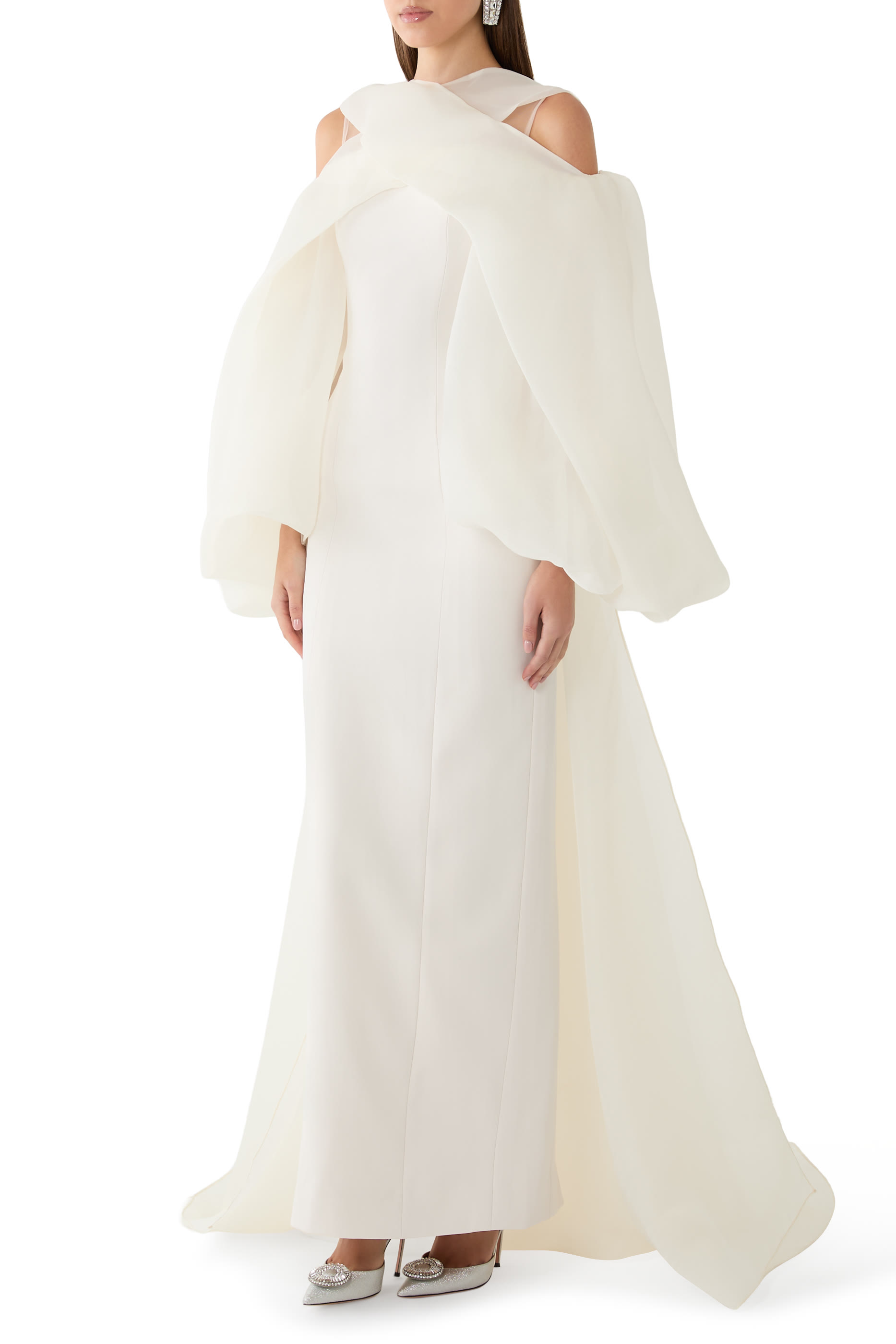 Crepe-Organza Dress