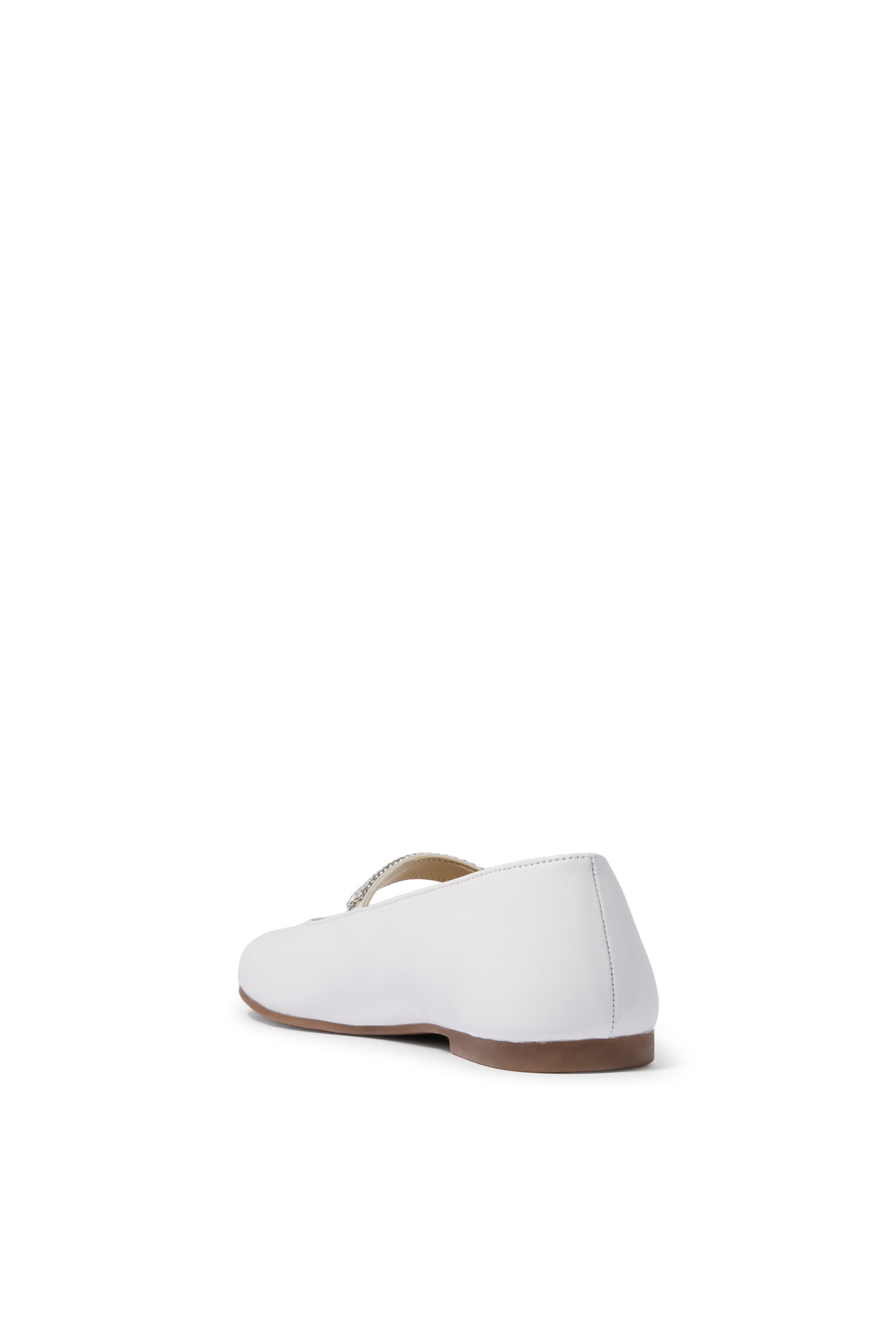 Kids Single-Strap Crystal Embellished Ballerinas