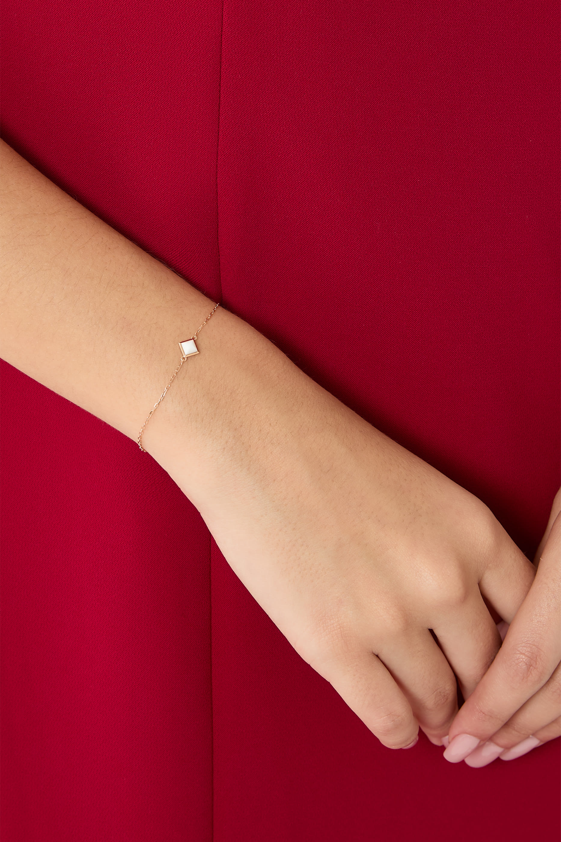 Cleo Pyramid Bracelet, 18k Rose Gold