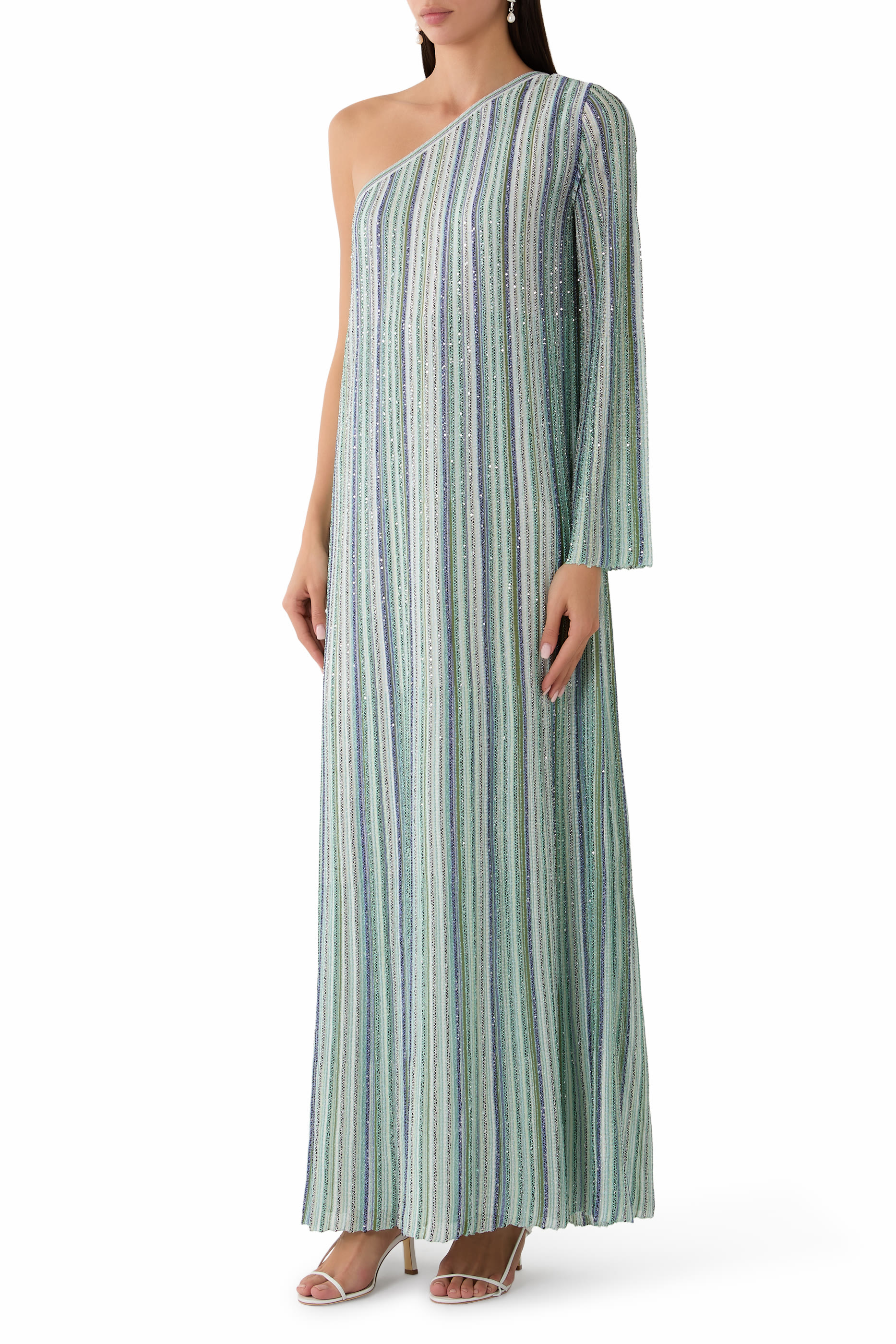 Ramadan Partialized One-Shoulder Maxi Dress 