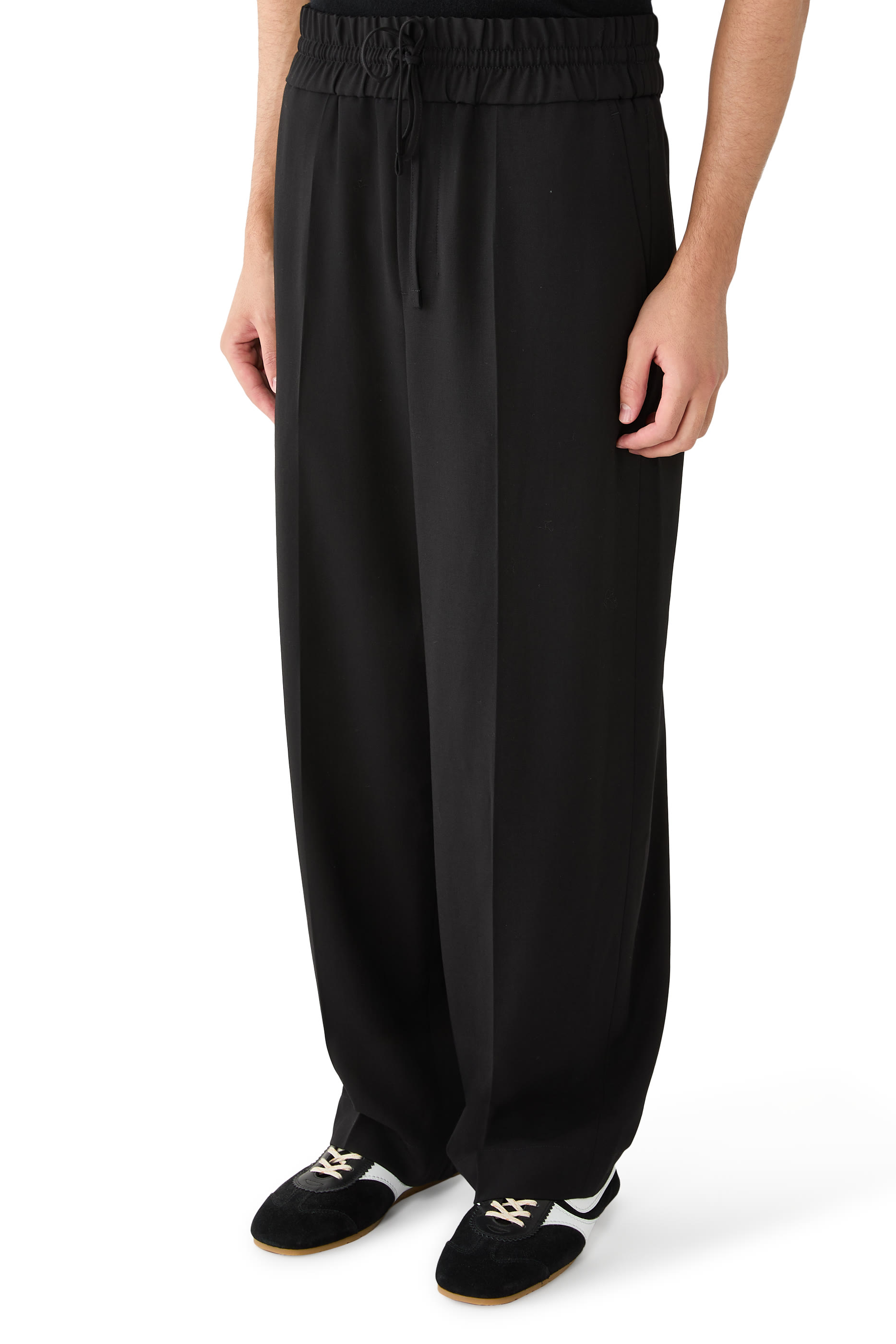 Elasticated-Waist Wool Trousers