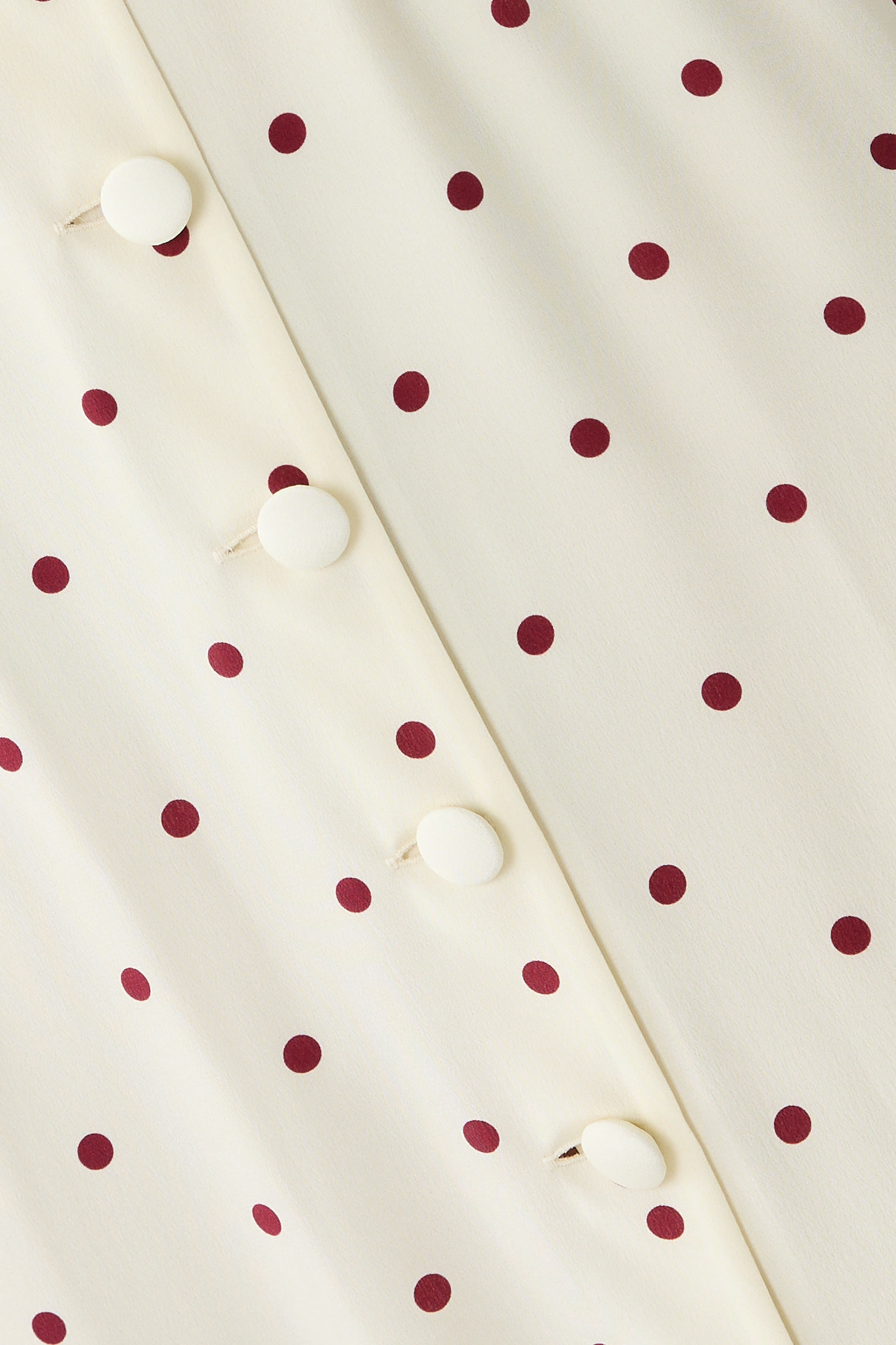 Polka-Dot Silk Midi Dress