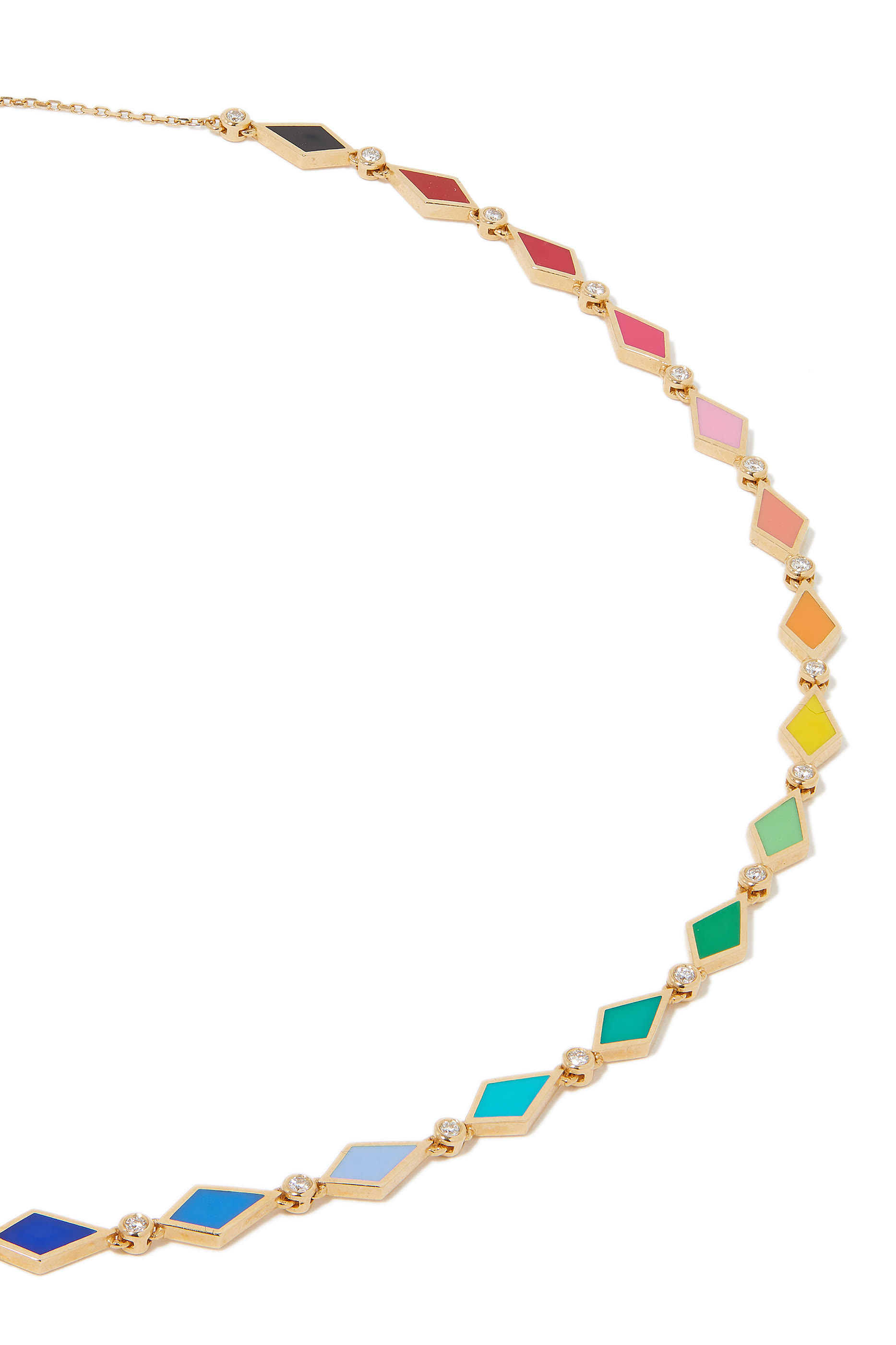 Mosaic Necklace, 18k Yellow Gold & Diamonds