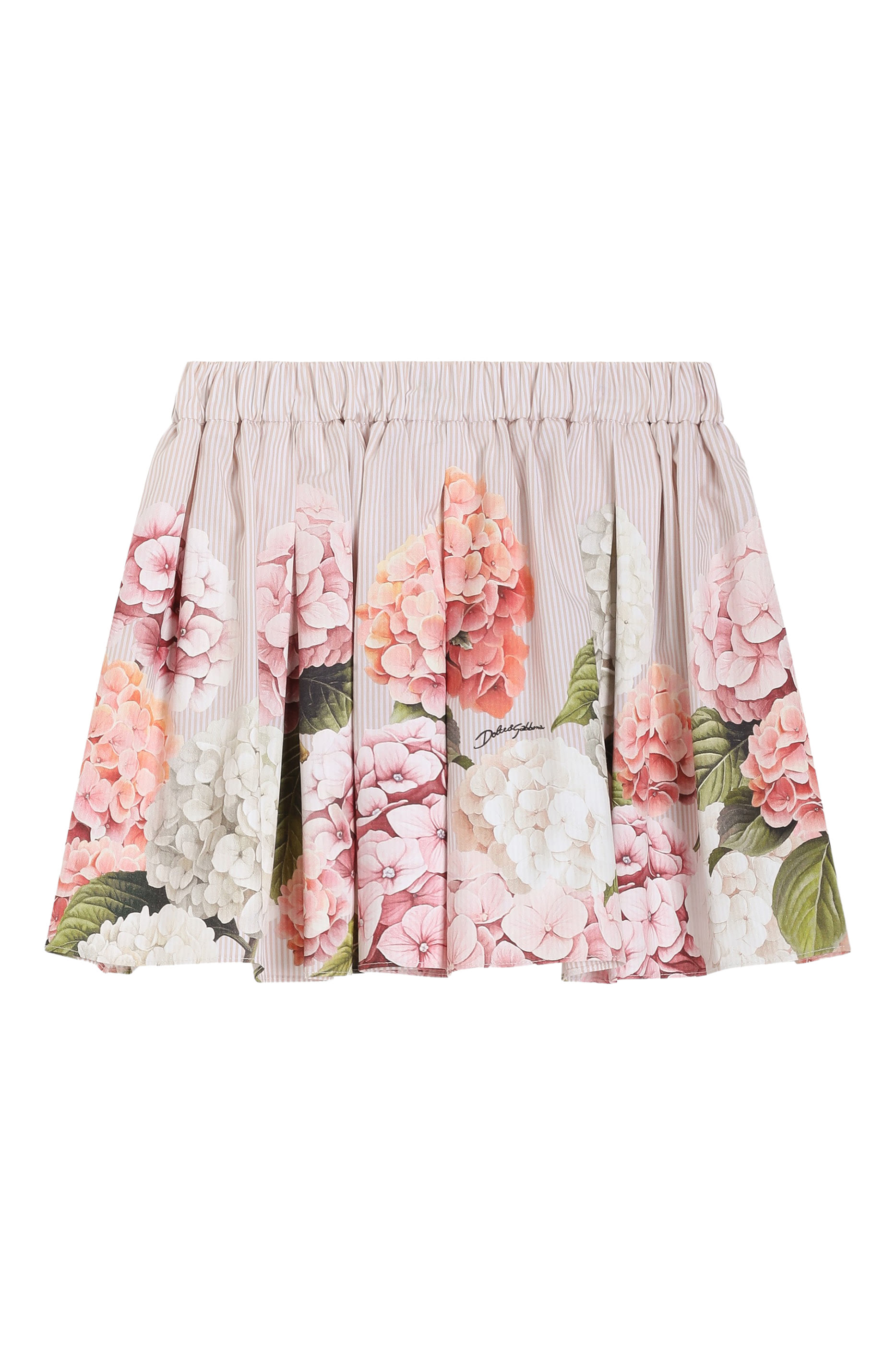 Kids Hydrangea-Print Canvas Skirt