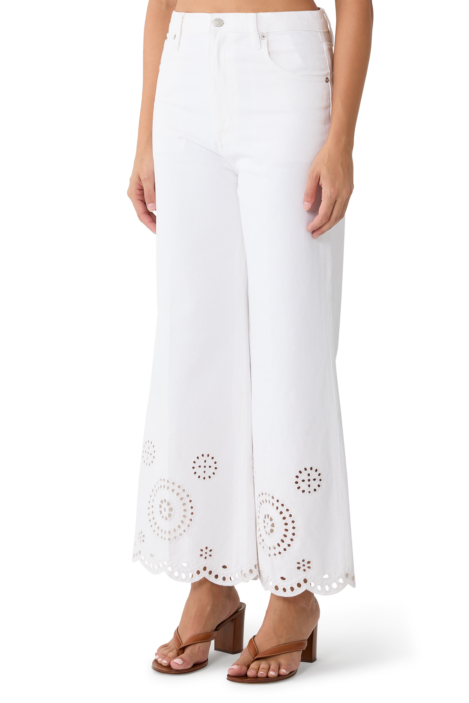 Eyelet Flare Pants