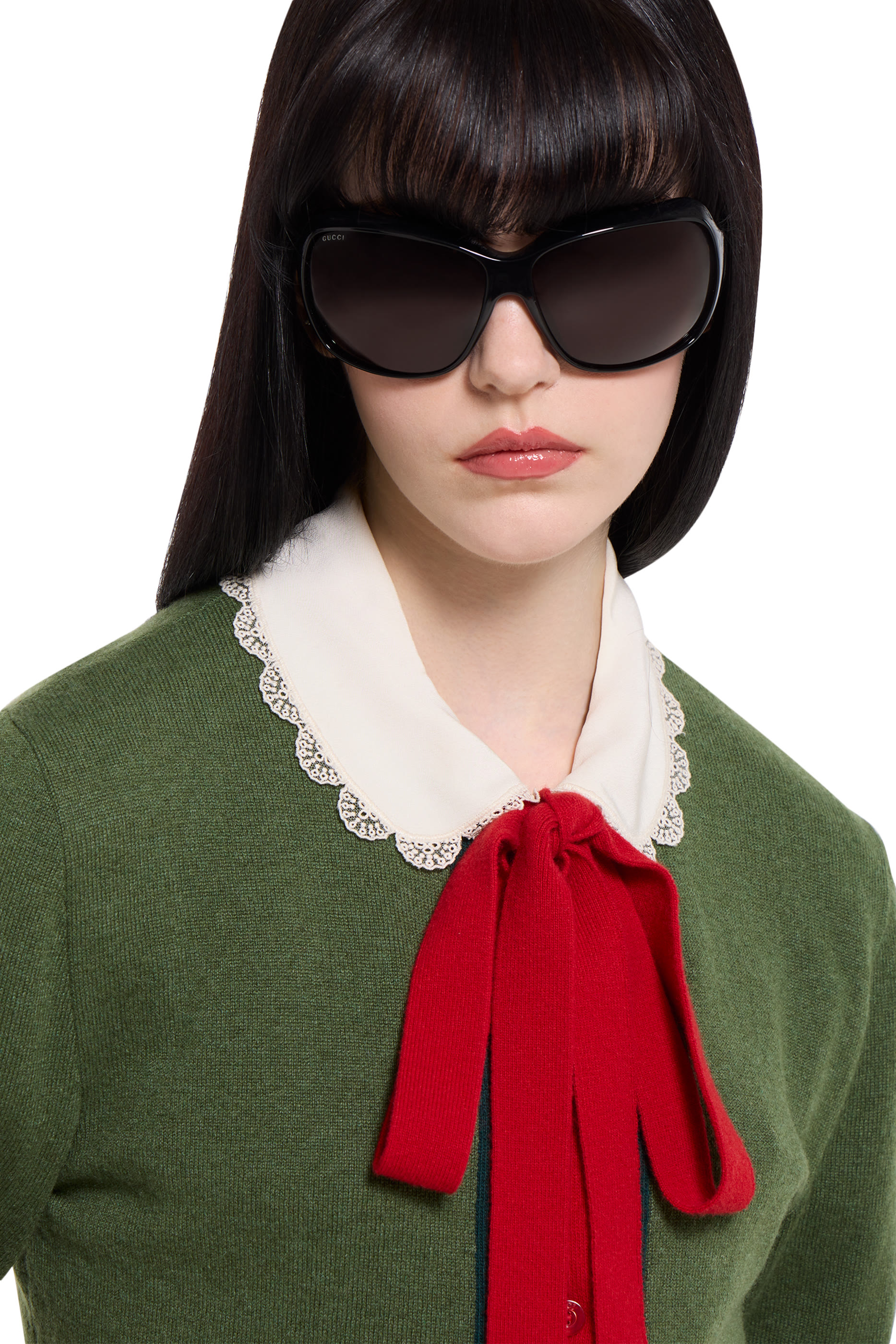  Knit Wool-Cashmere Cardigan with Web 