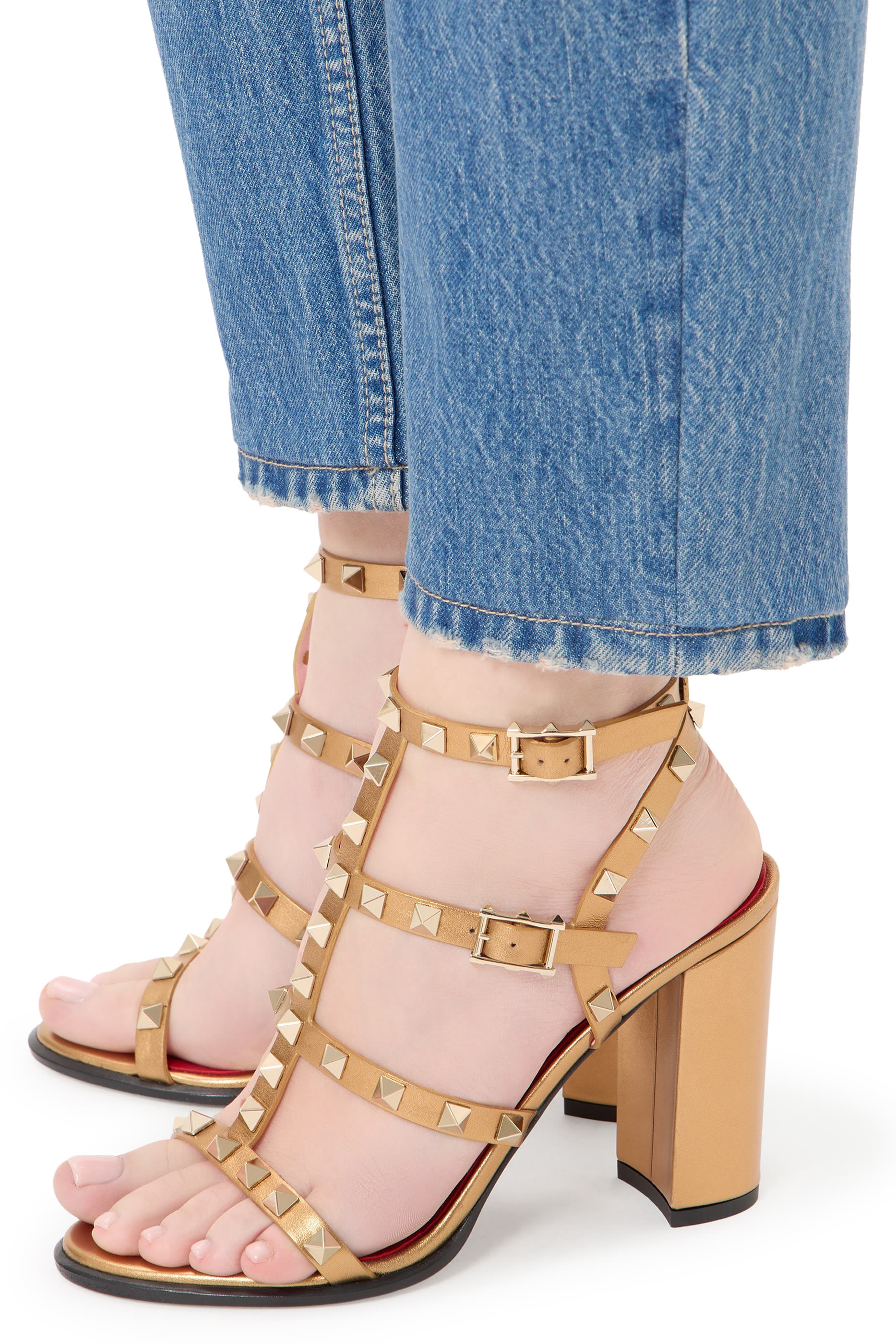 Rockstud 90 Laminated Calfskin Sandals