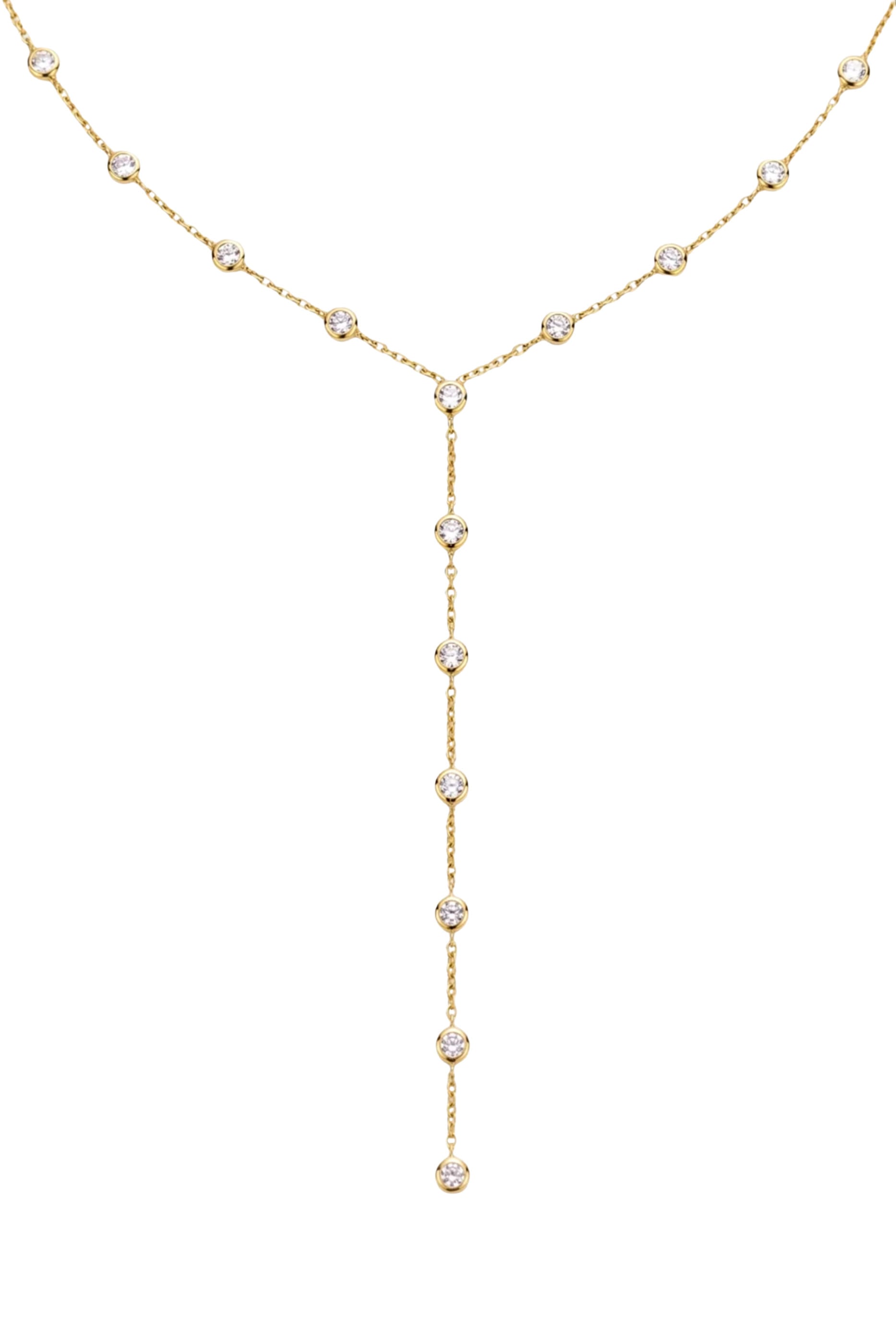 Myra Bezel Drop Lariat Necklace