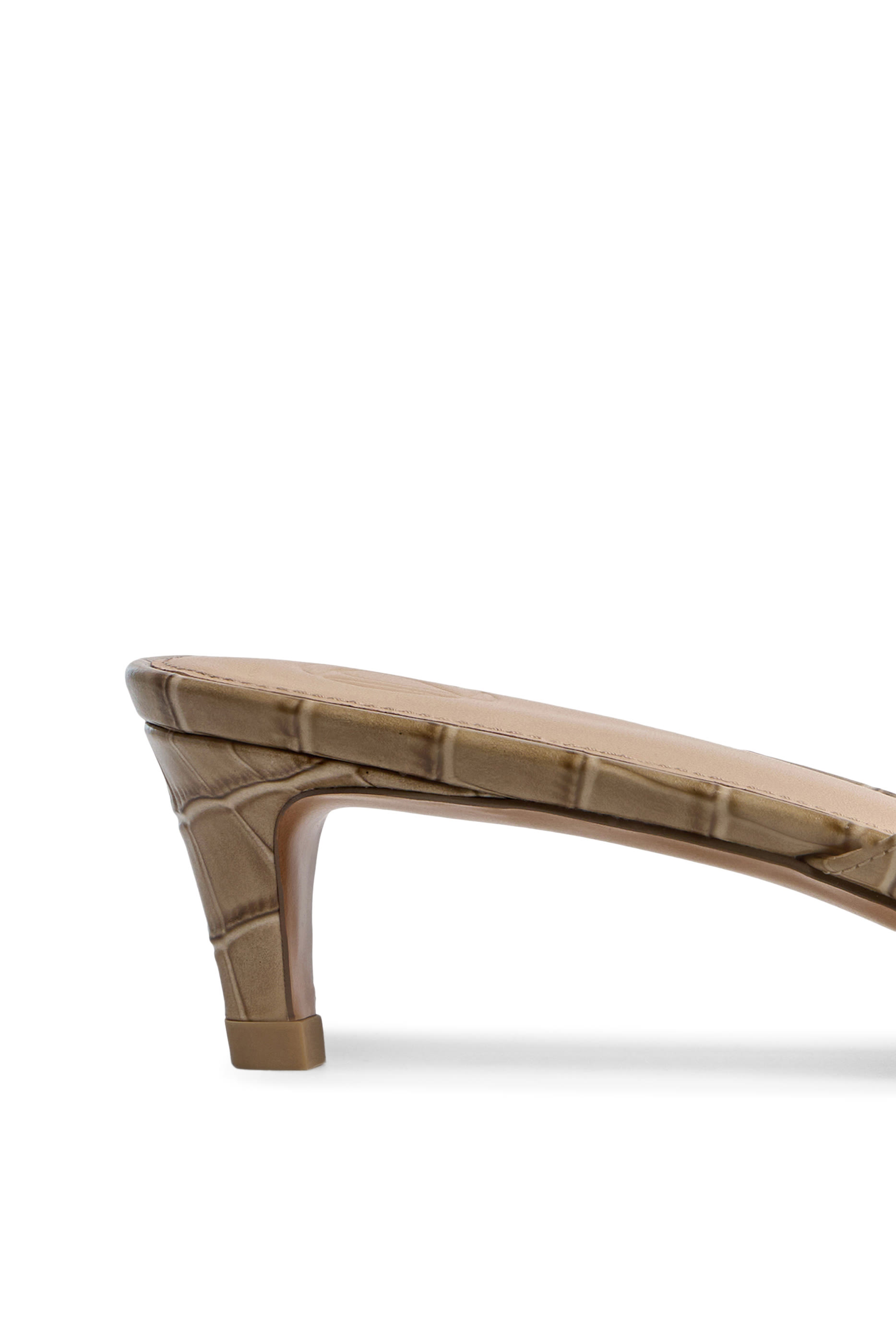 Crocodile-Embossed Leather Mules 40