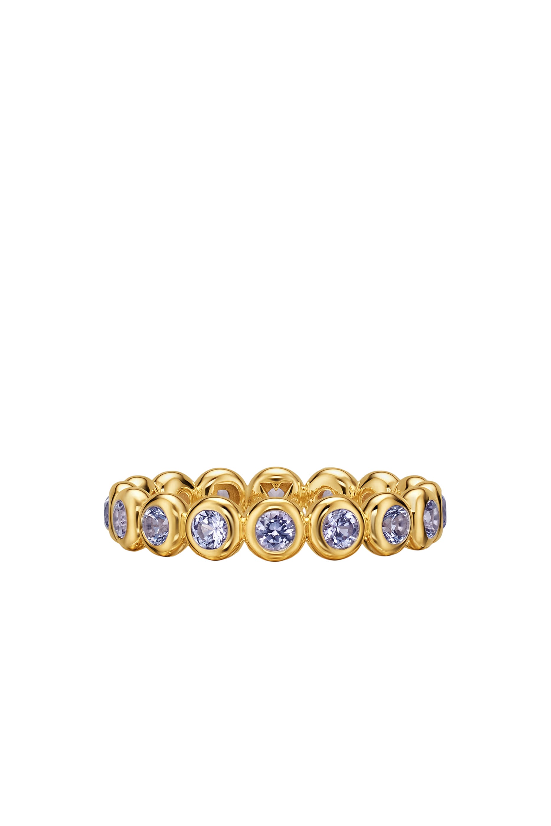  Bezel Set Band Ring, 18K Yellow Gold & Tanzanite