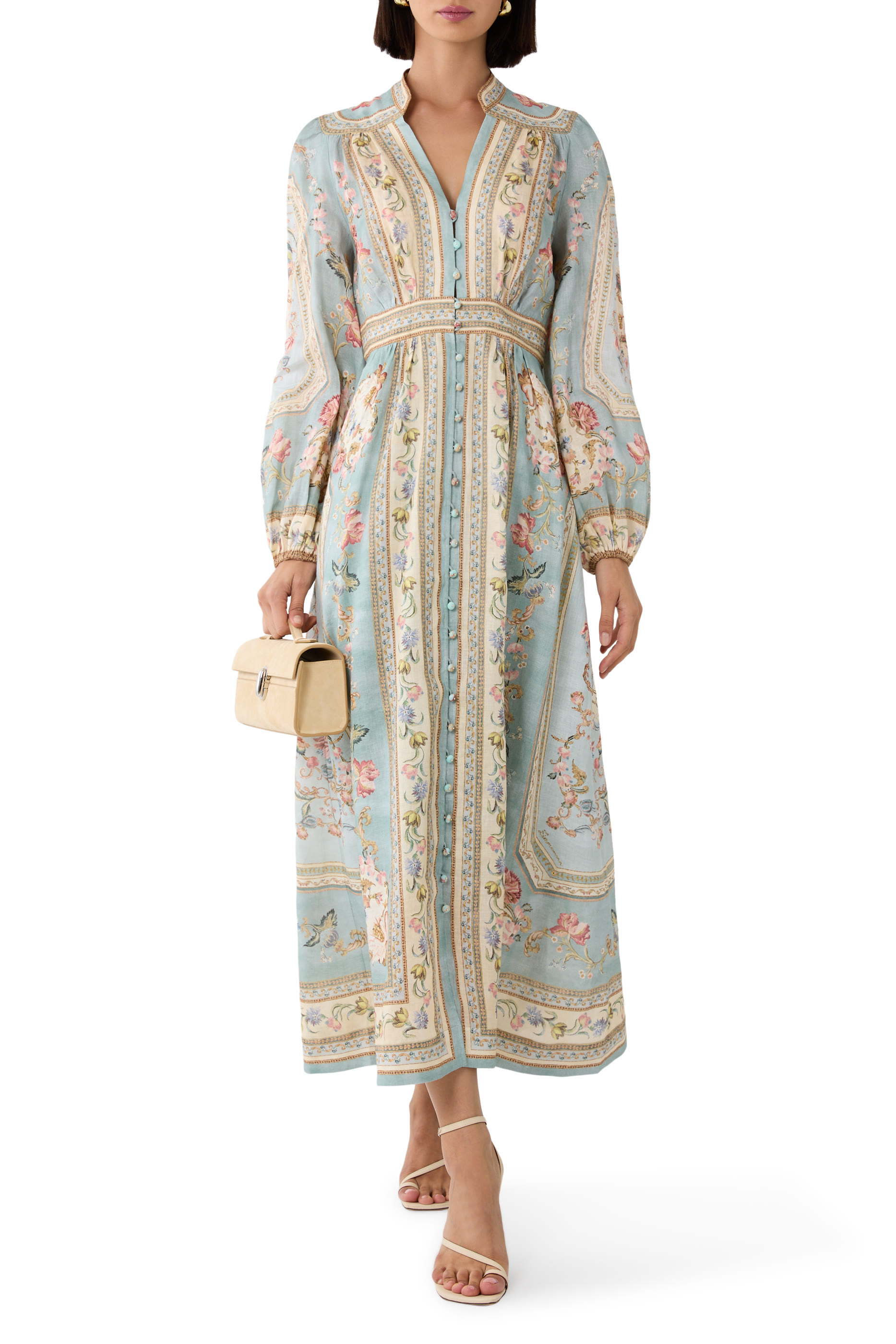 Roselight Plunge Midi Dress