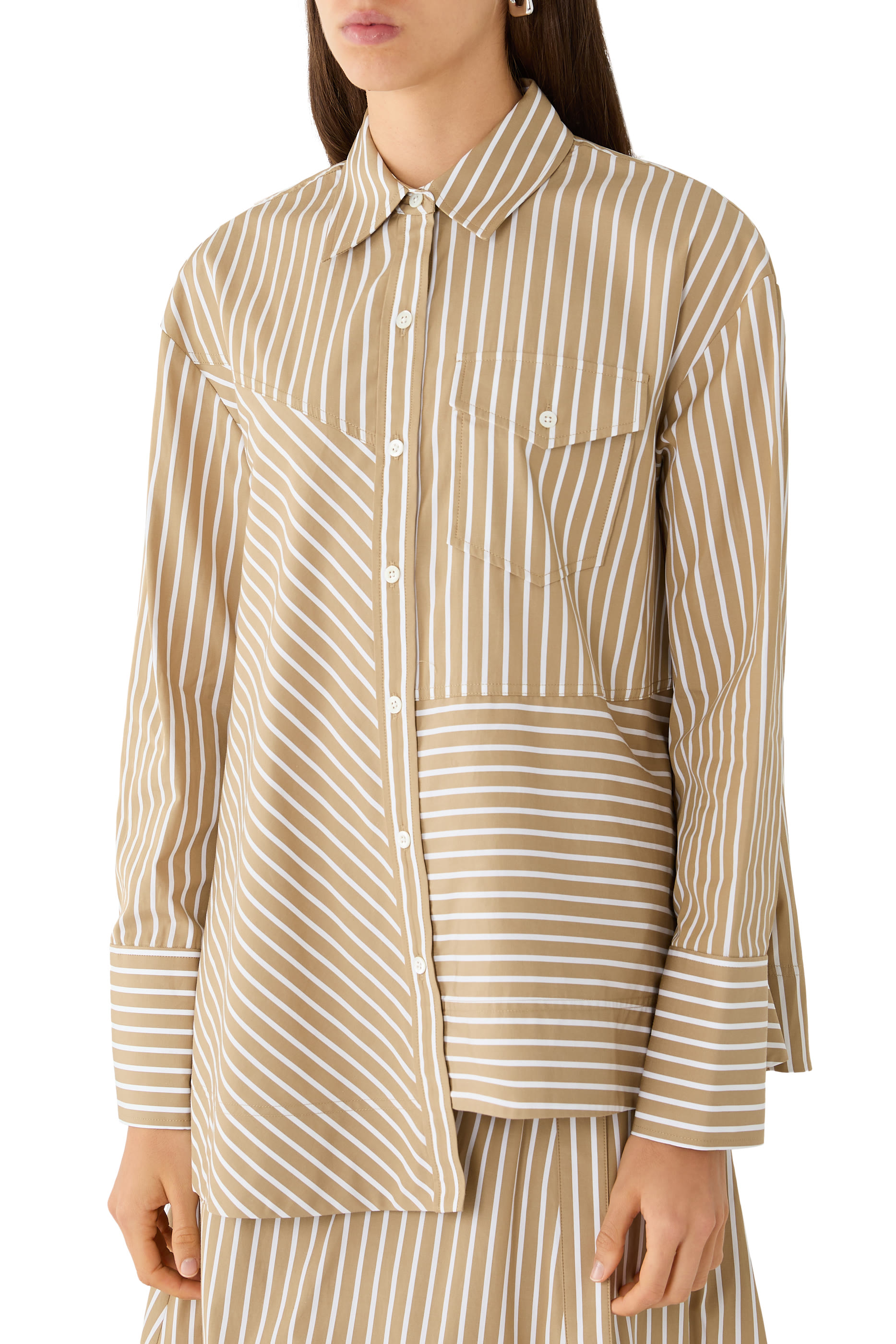 Asymmetrical Stripe Trapeze Shirt