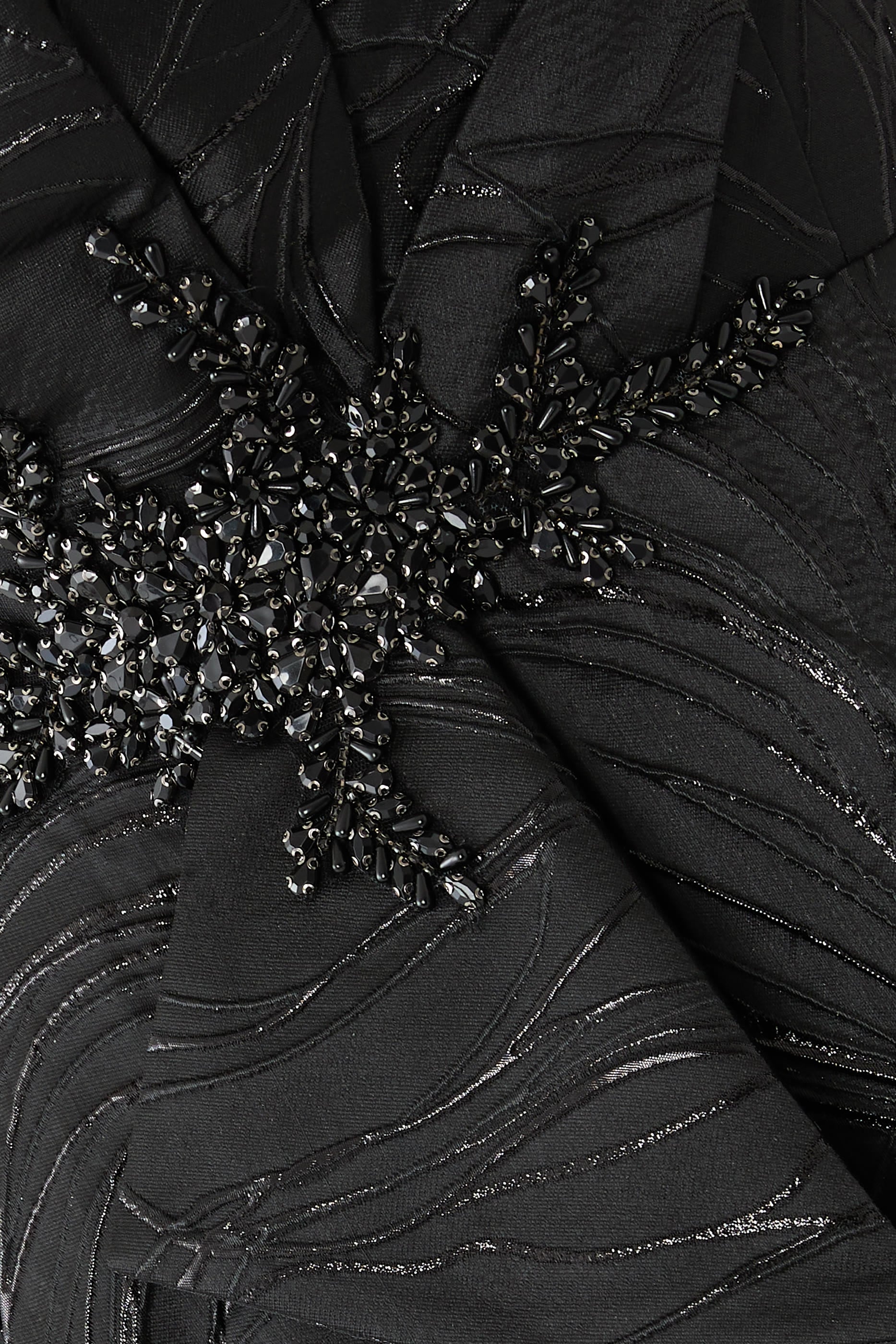 One Shoulder Beaded Waist A Line Gown