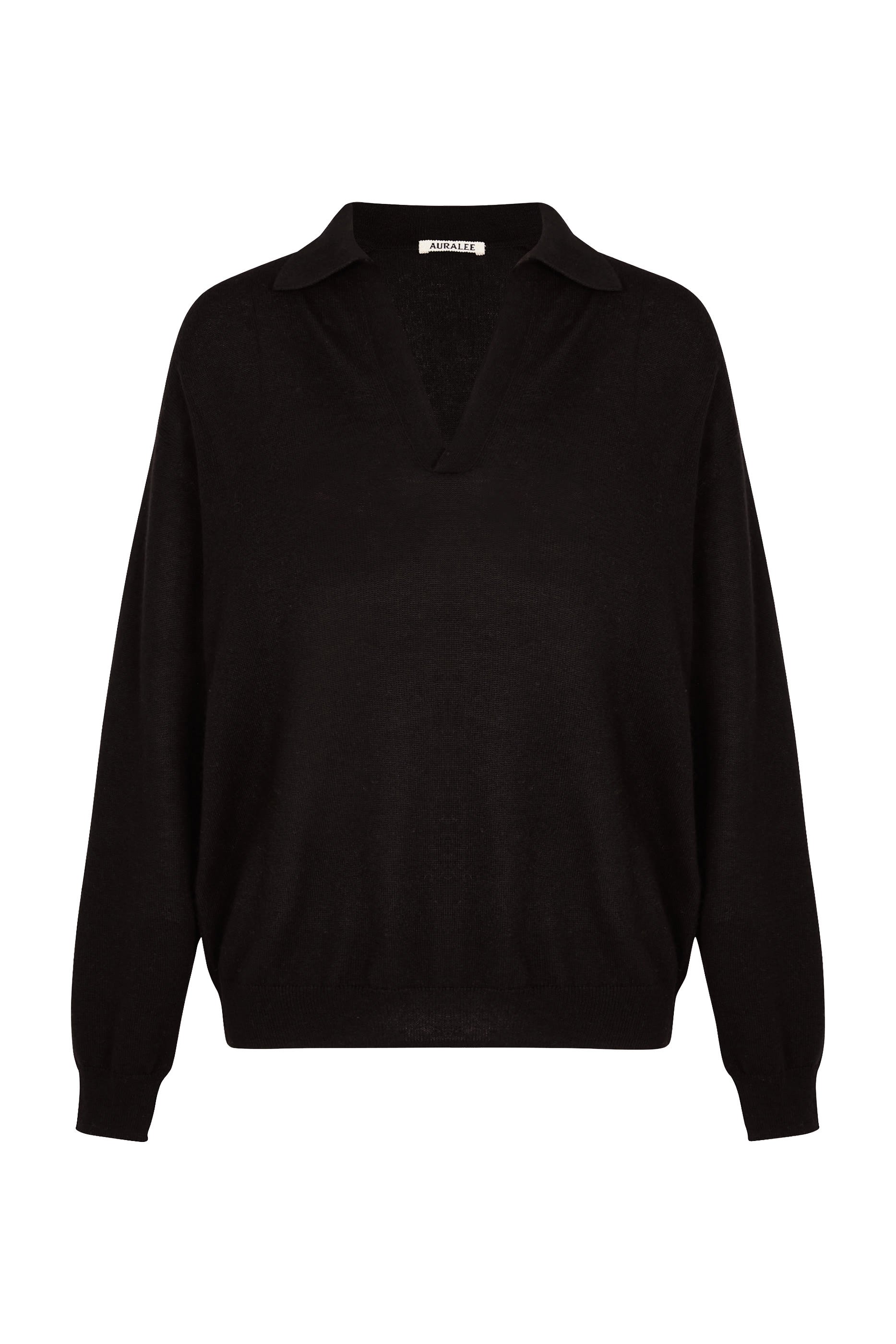 Super Fine Cashmere Silk Knit Skipper Polo