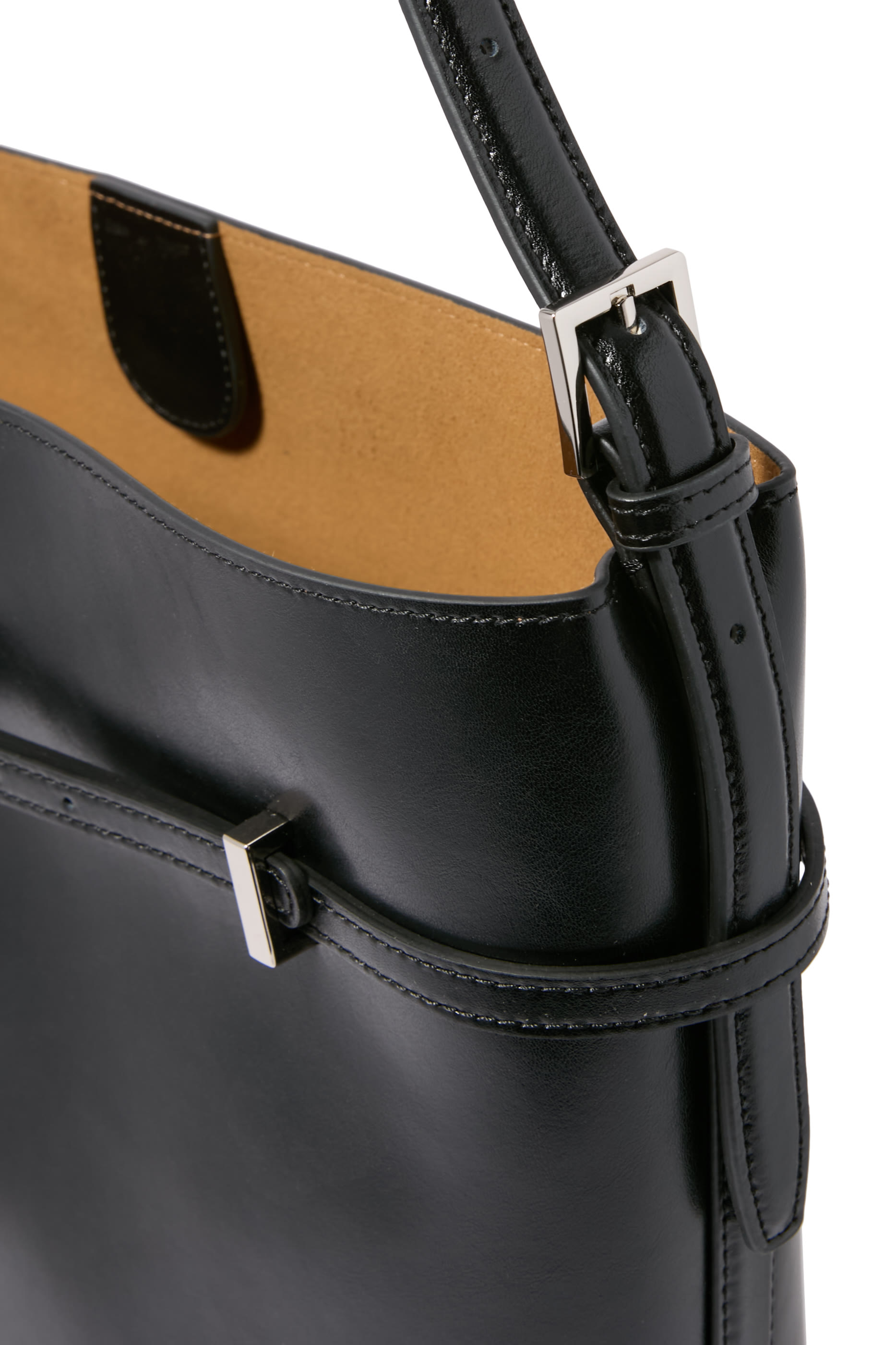 Belted Leather Tote Bag 