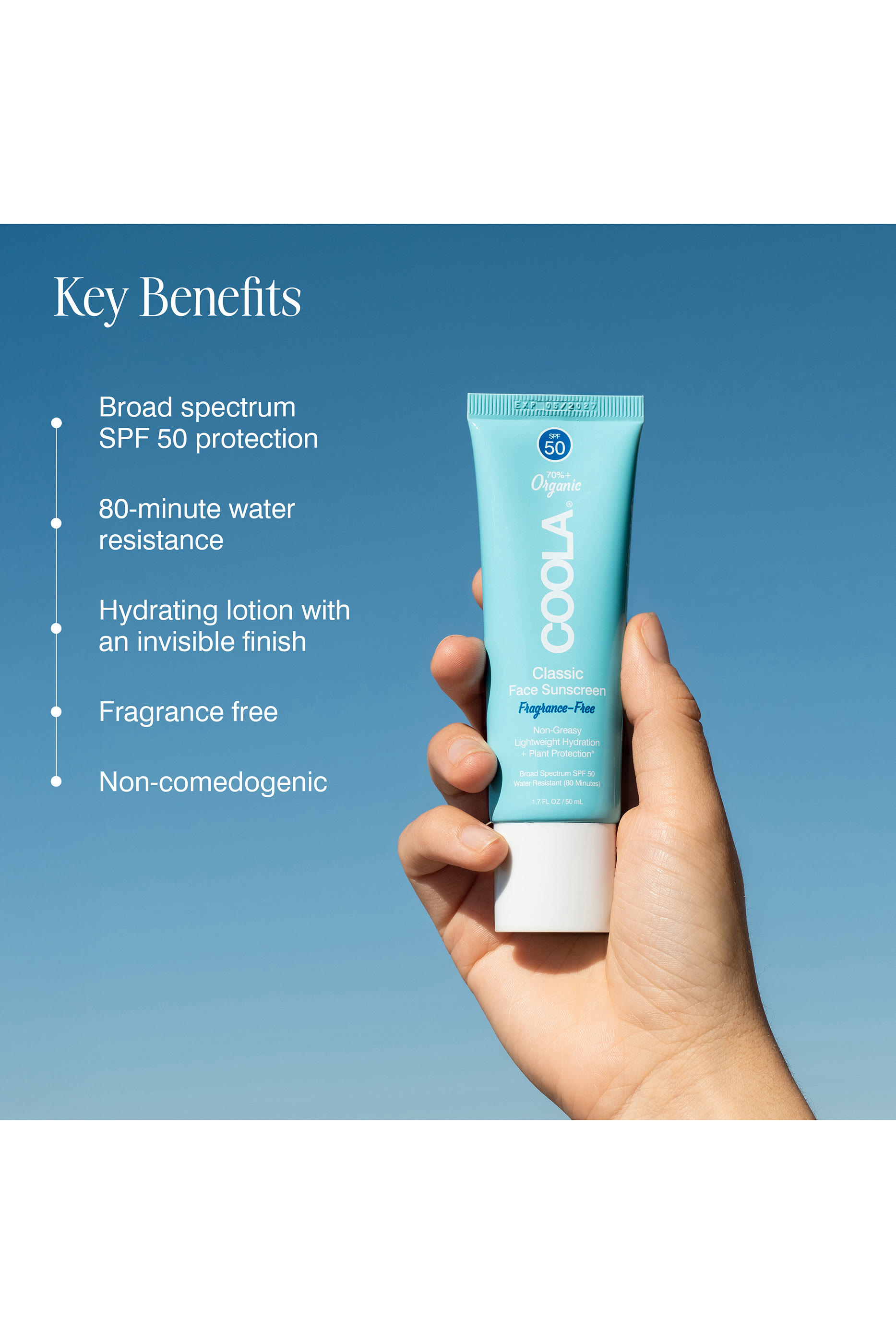 Unscented &ndash; Classic Face Organic Sunscreen Lotion SPF50