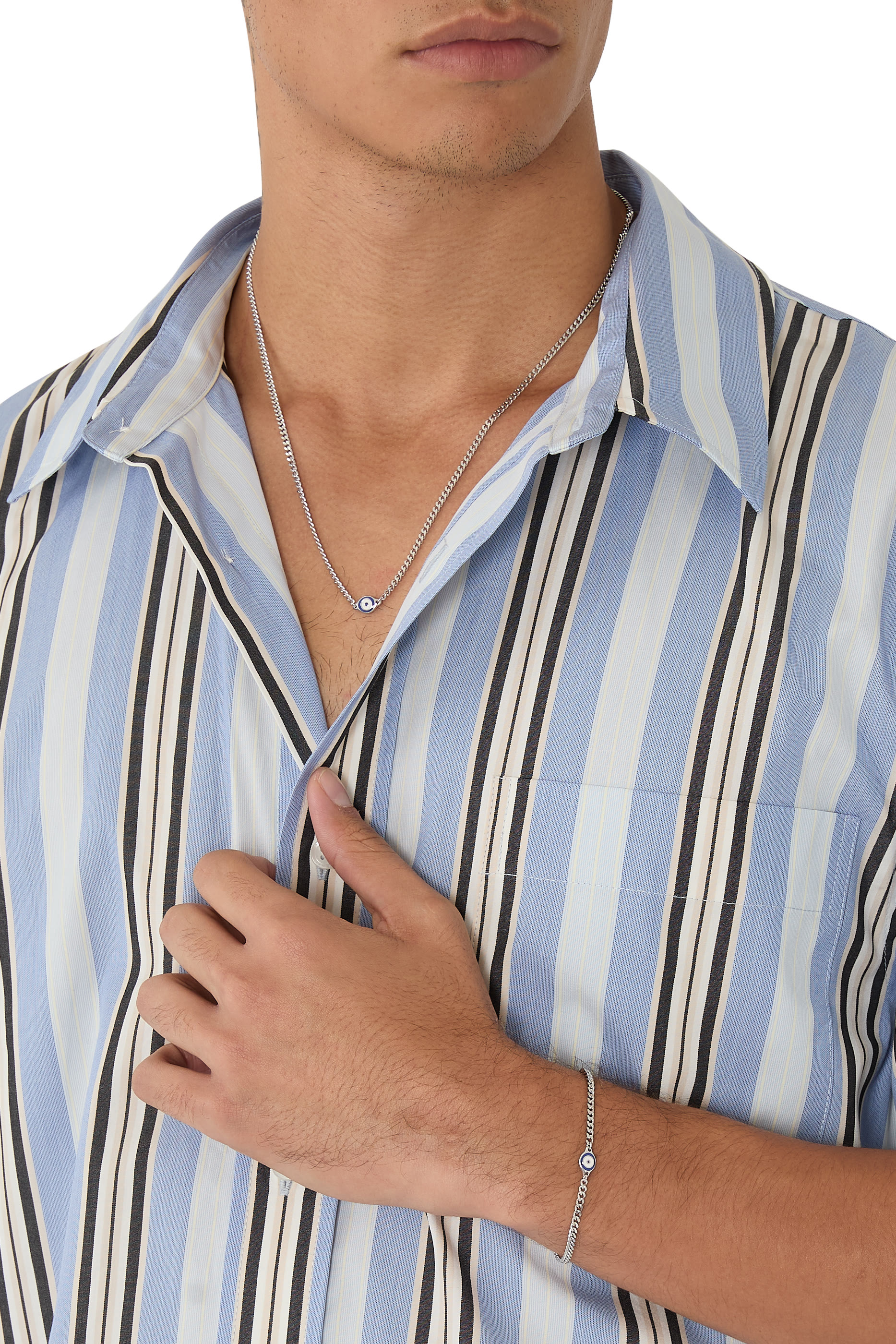 Single Eye Necklace, Metal