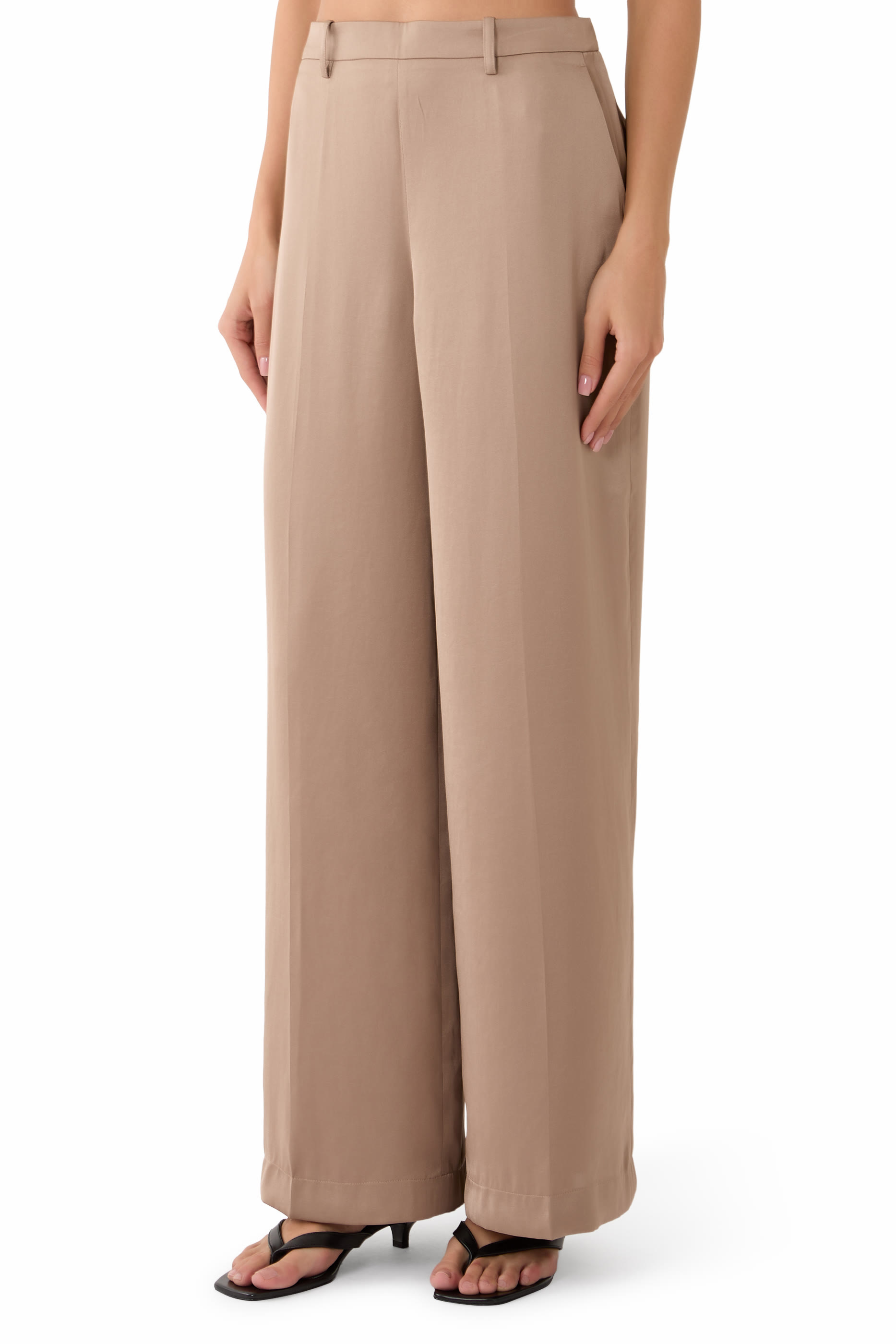 Satin Wide Leg Trousers