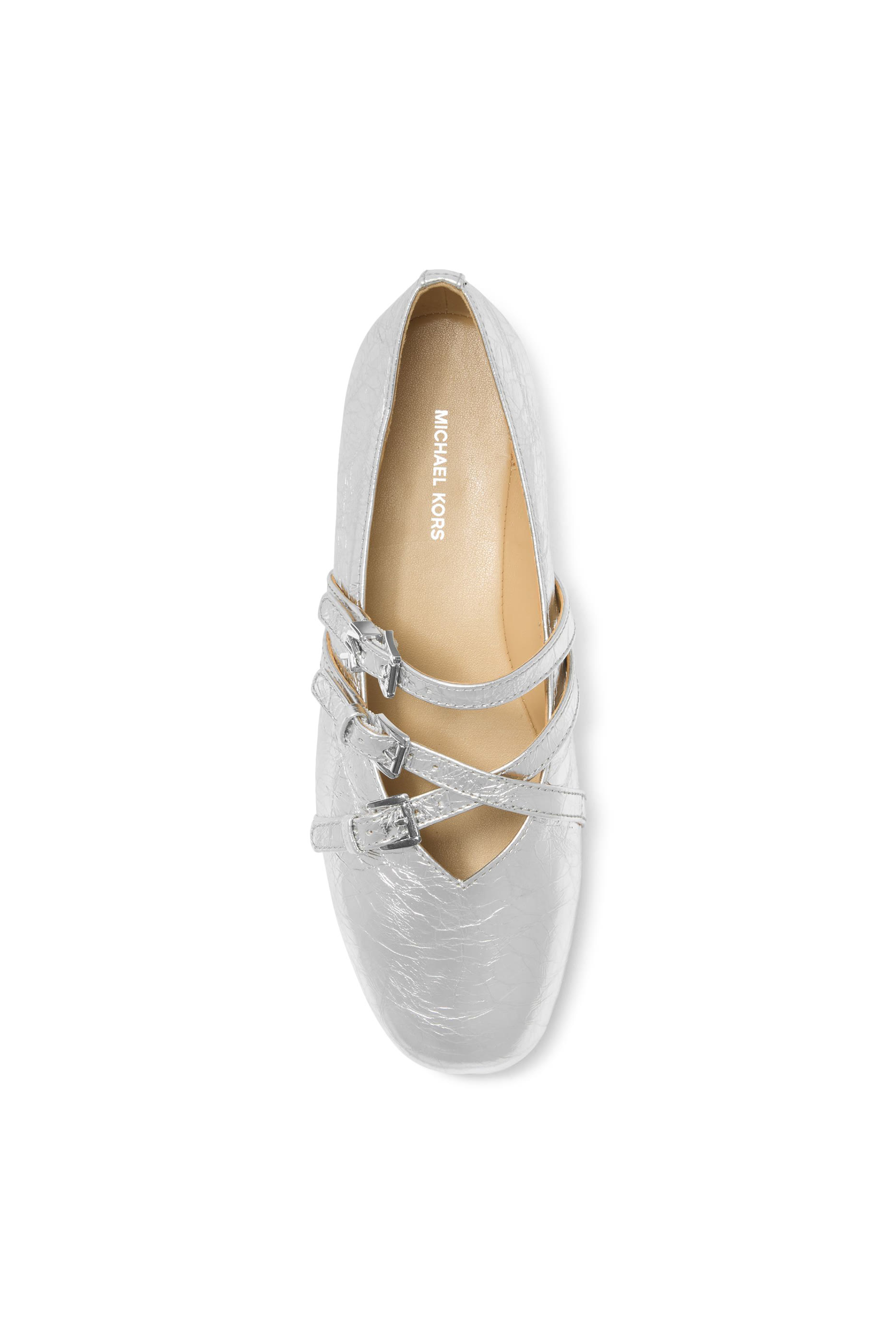 Indy Flex Crackled Metallic Leather Ballet Flats