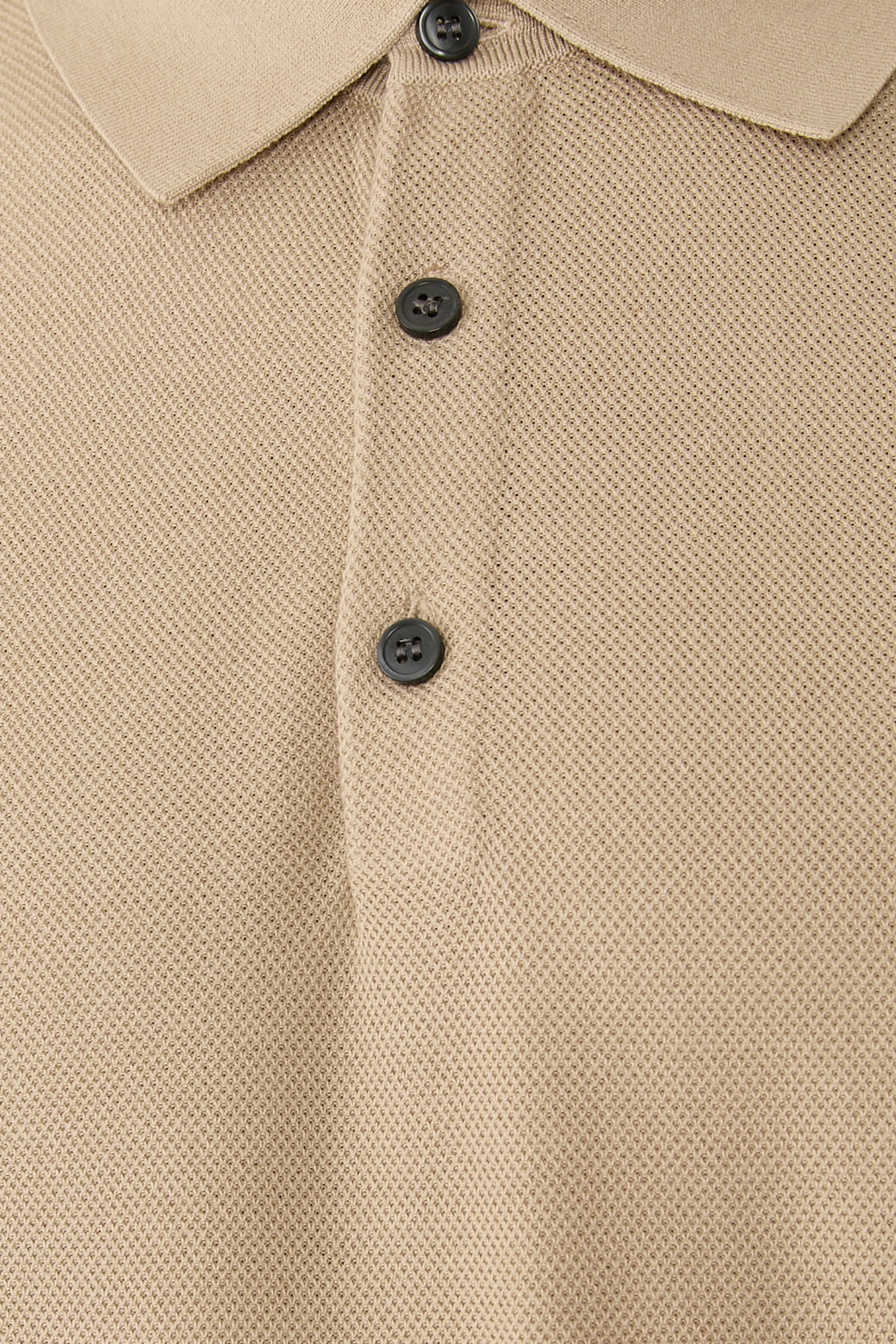 Three-Button Knit Polo Shirt