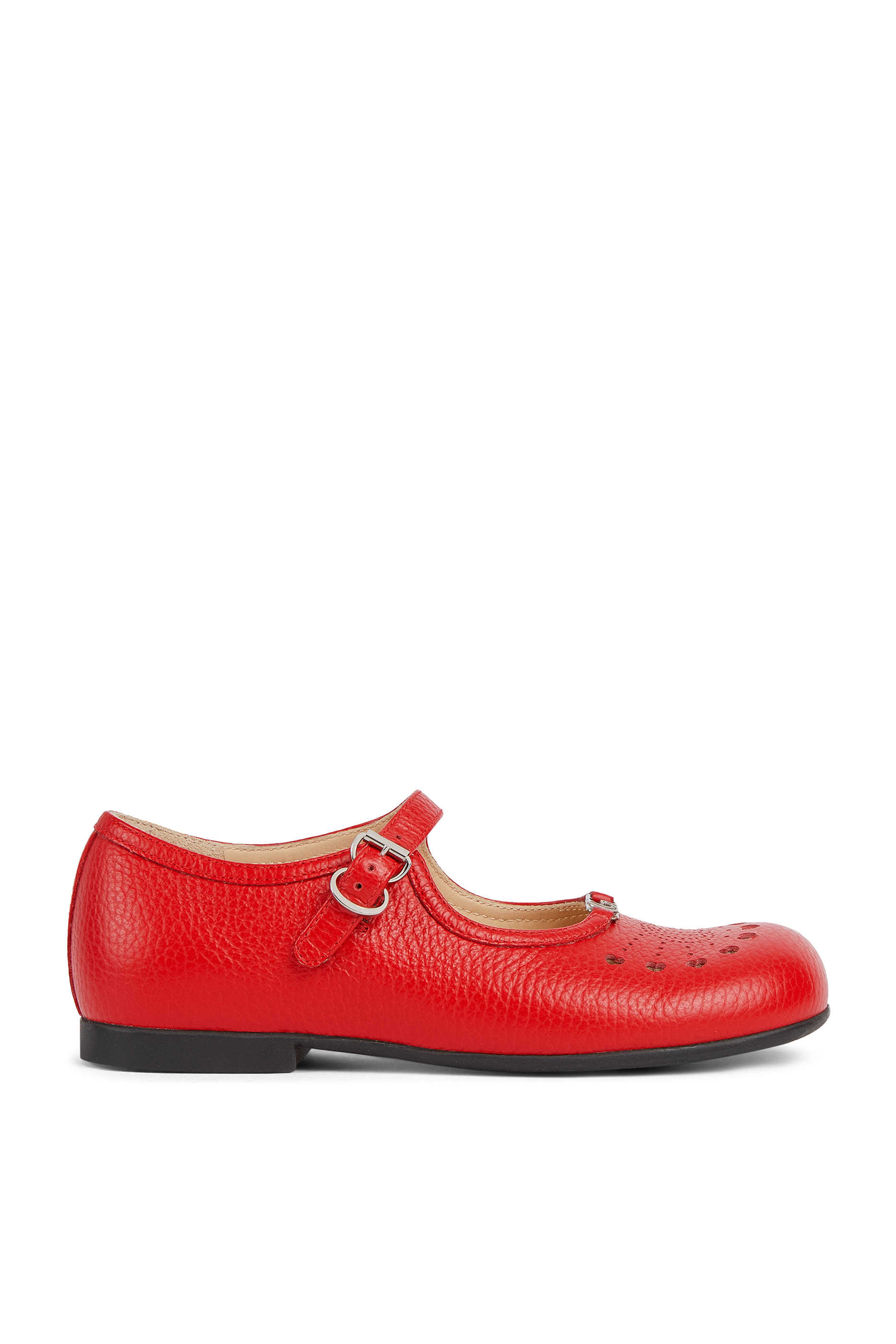 Kids Perforated Double G Detail Ballet Flats
