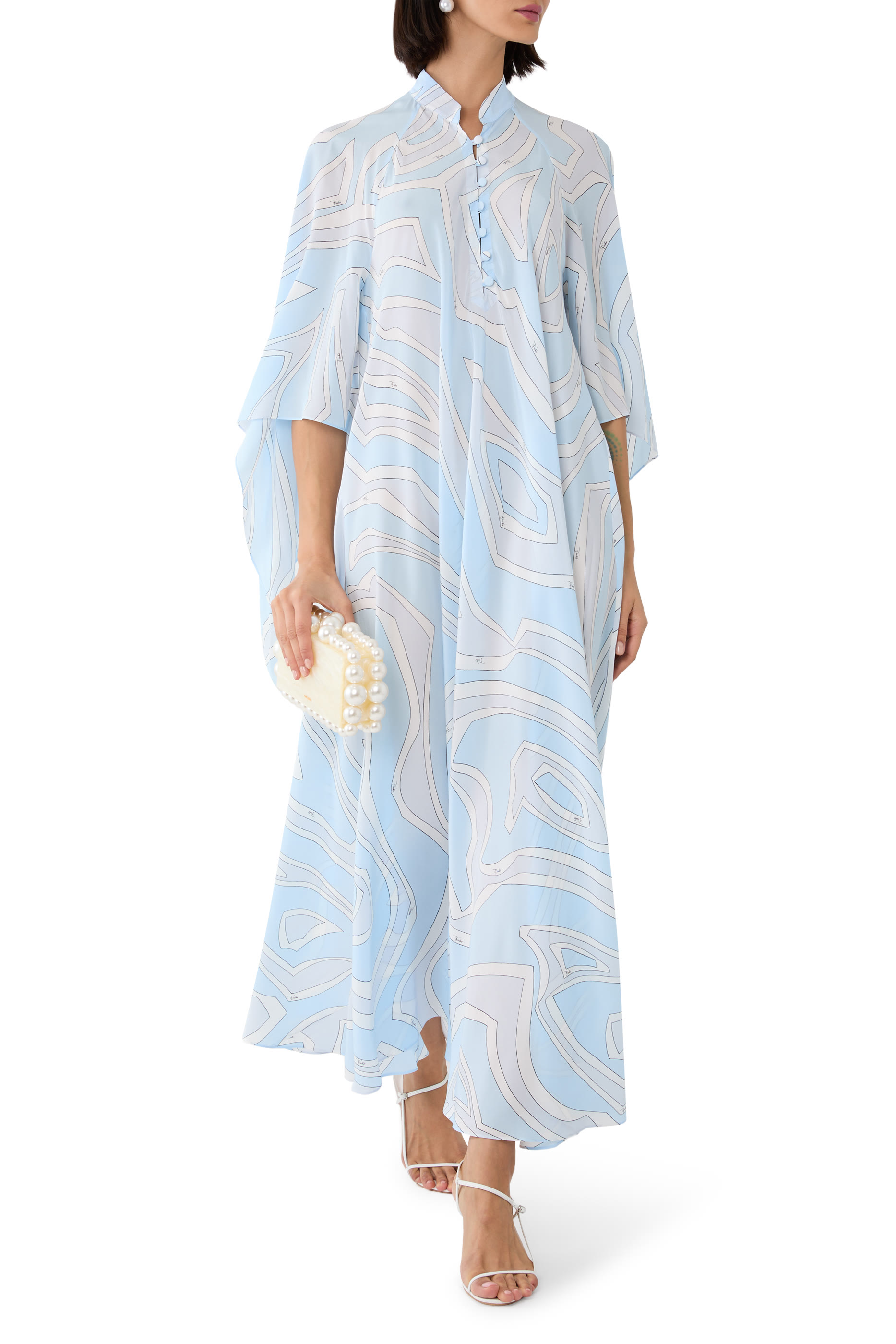 Labirinto Print Long Kaftan
