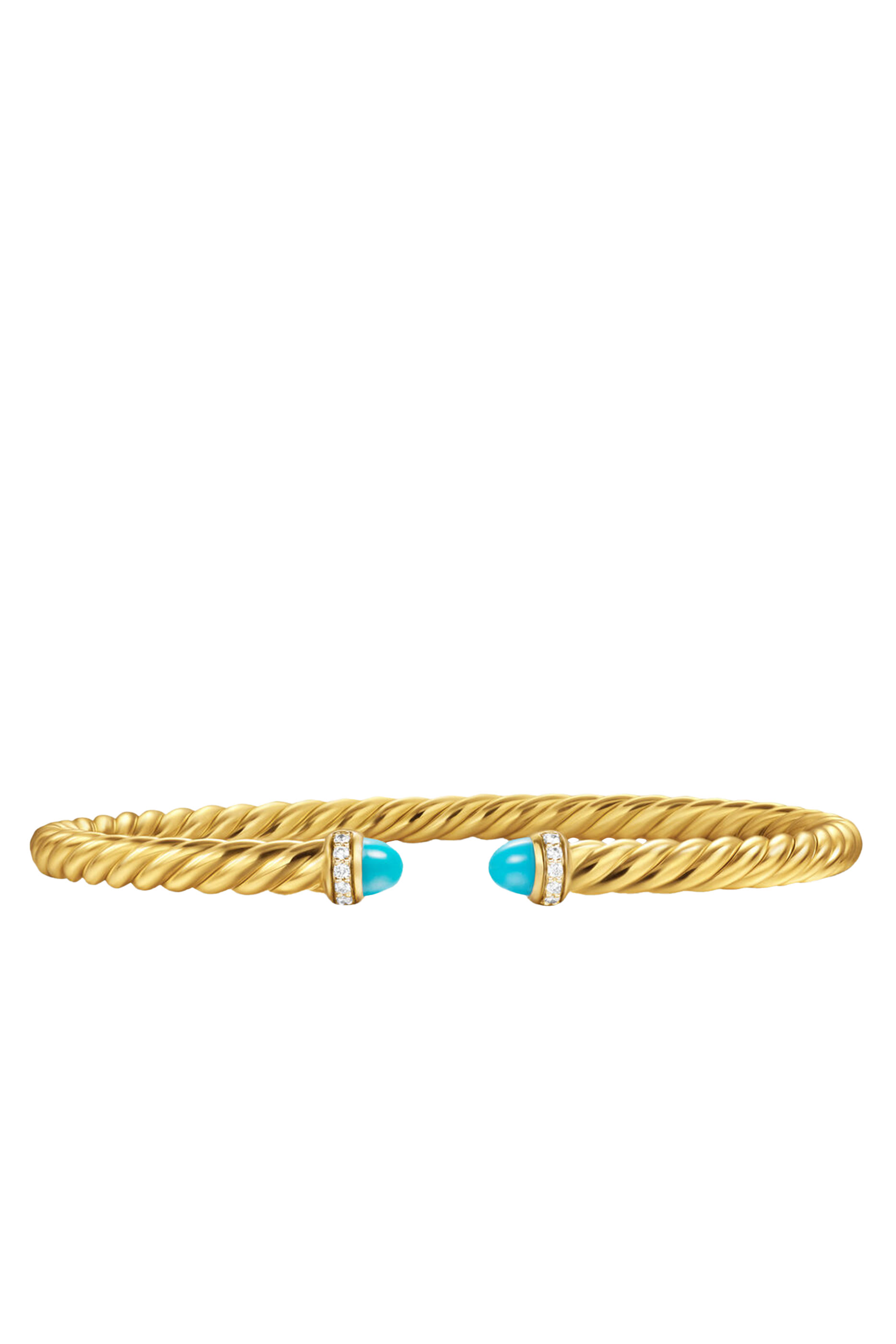 Cablespira® Flex Bracelet, 18K Yellow Gold with Turquoise & Diamonds