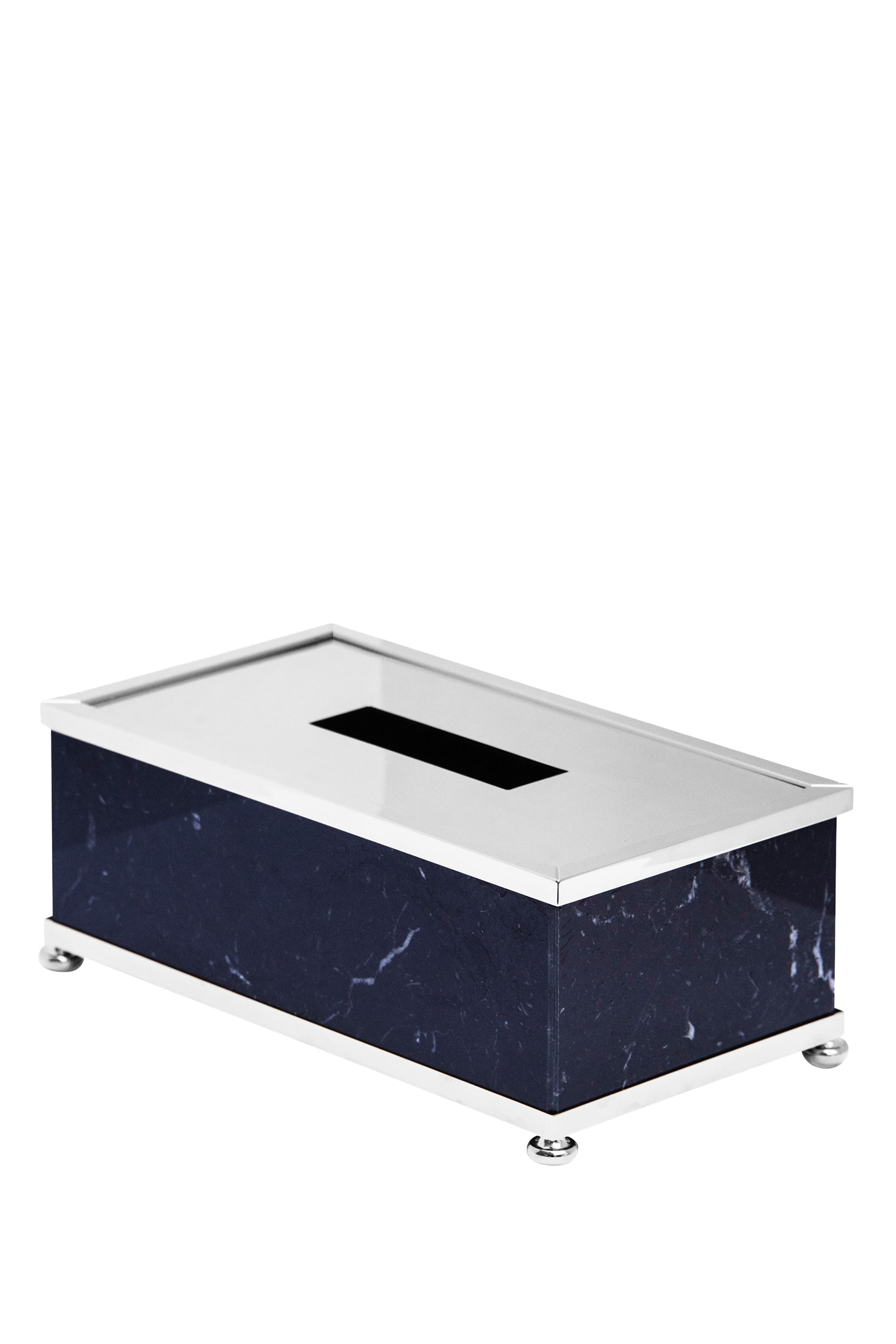 Marble Black Chrome Tissue Box Holder