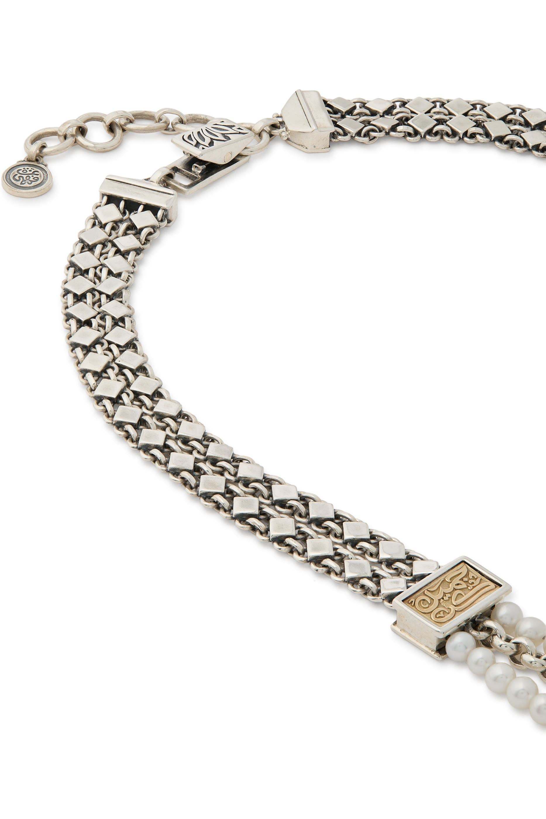 Layered Pearl Necklace, 18K Gold and Sterling Silver & Pearl Beads