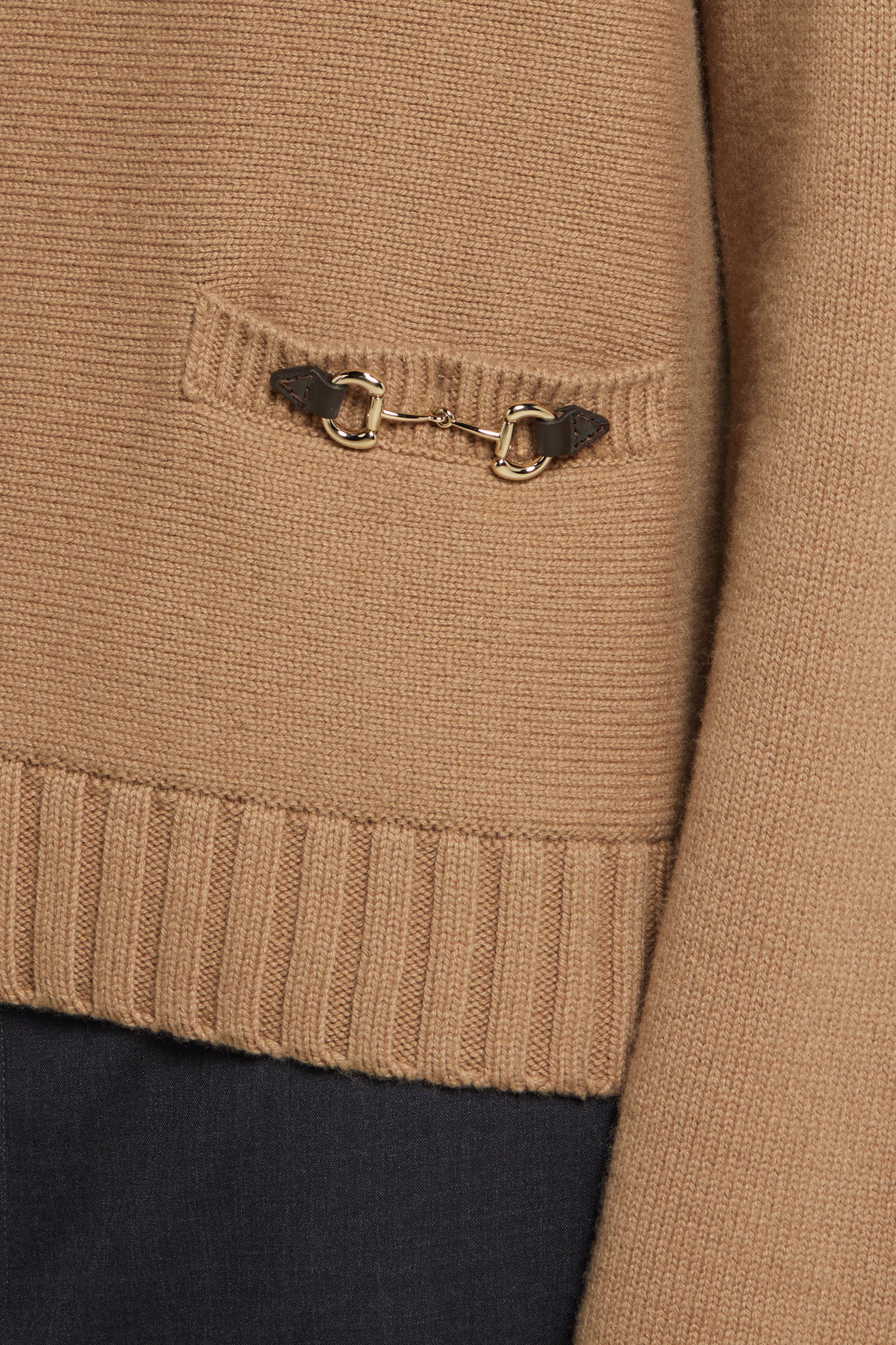 Wool Cashmere Top with Horsebit 